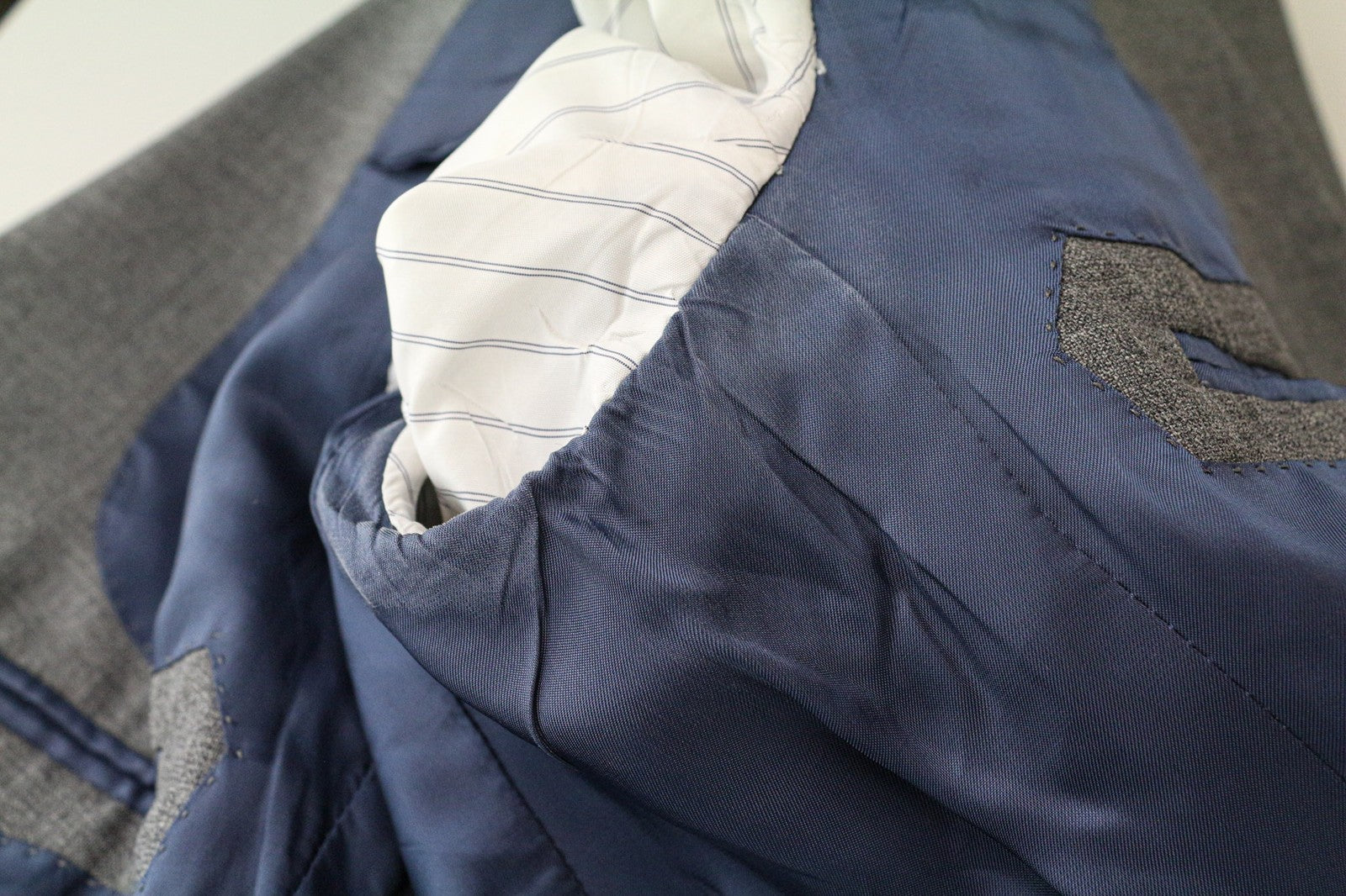 SUITSUPPLY Lazio Men's Blazer UK40R Rustic Tropical Grey Pure Wool Slim Melange