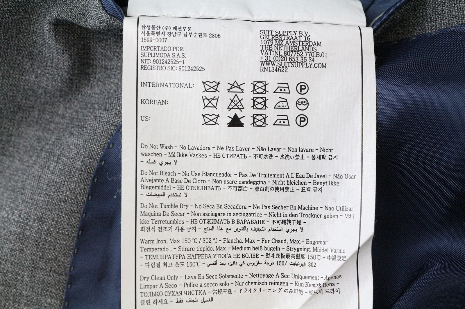 SUITSUPPLY Lazio Men's Blazer UK40R Rustic Tropical Grey Pure Wool Slim Melange