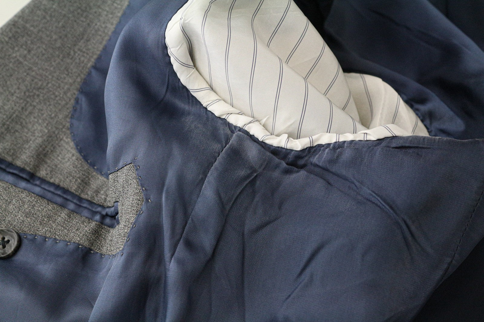 SUITSUPPLY Lazio Men's Blazer UK40R Rustic Tropical Grey Pure Wool Slim Melange