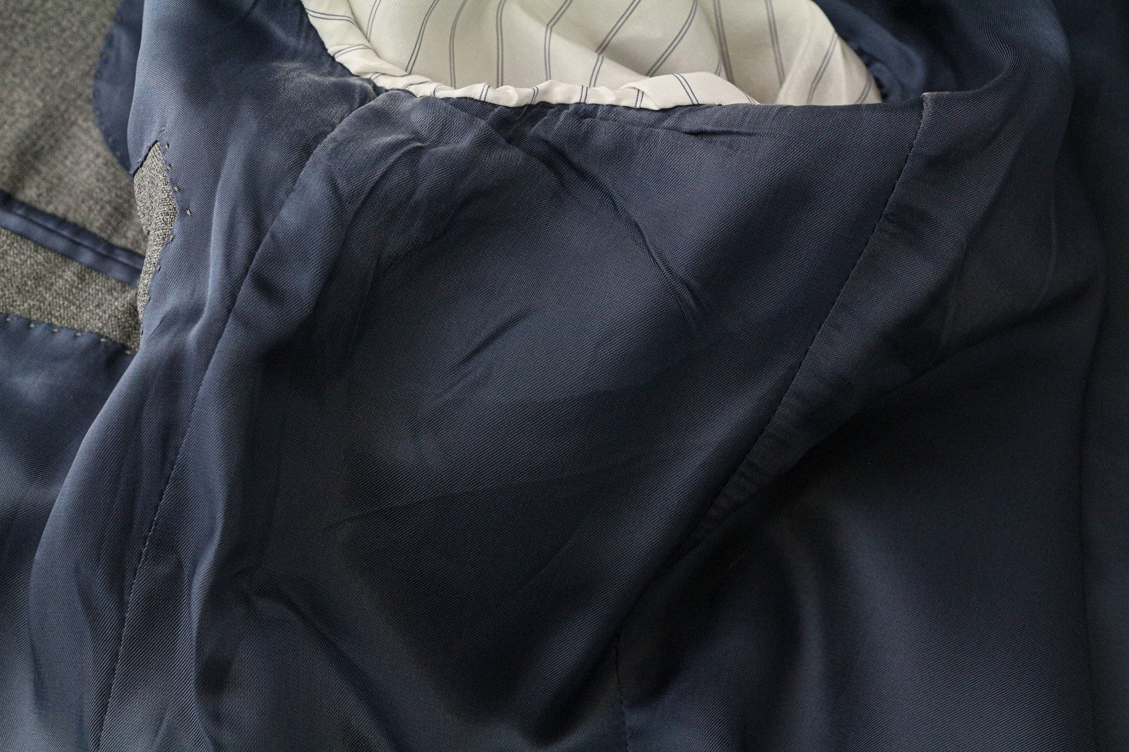 SUITSUPPLY Lazio Men's Blazer UK40R Rustic Tropical Grey Pure Wool Slim Melange