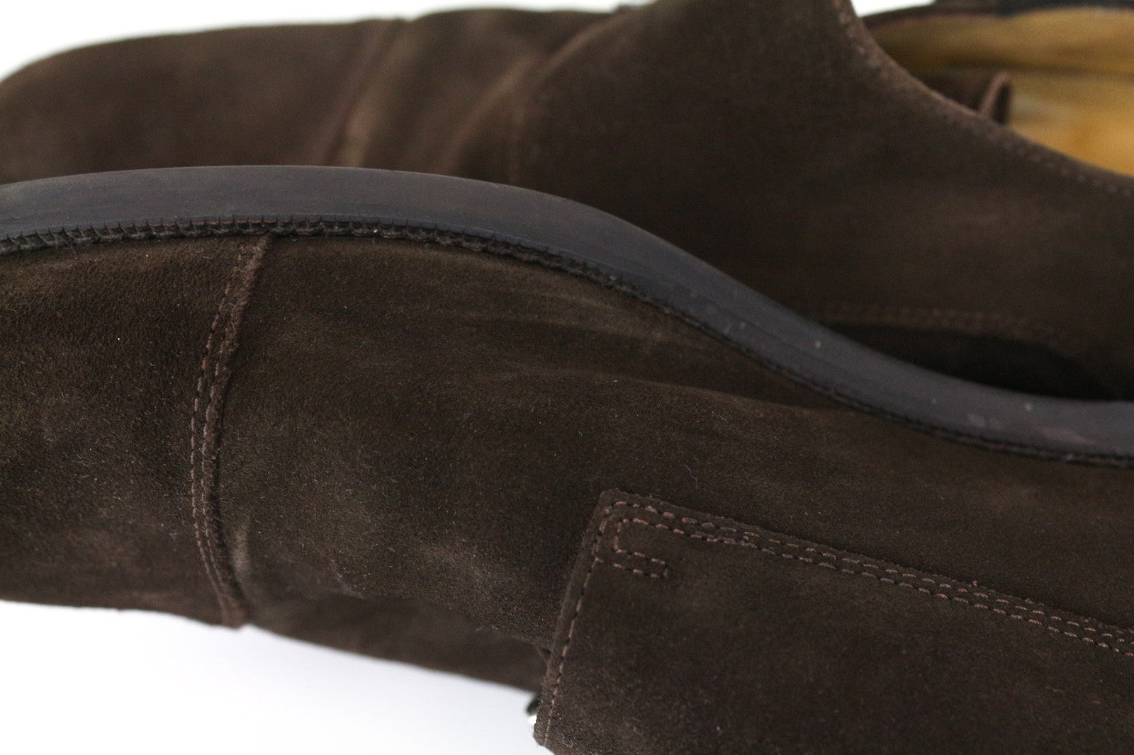 SUITSUPPLY Men's Formal Shoes EU44 Brown Suede Double-Buckle Low-Top Classic