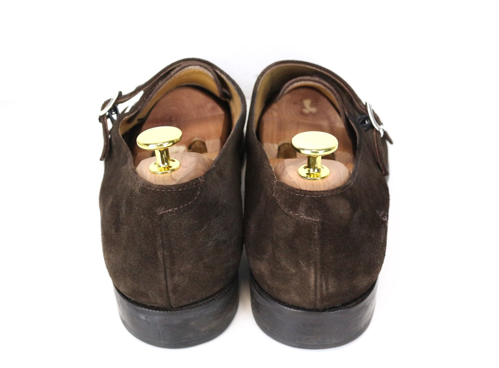 SUITSUPPLY Men's Formal Shoes EU44 Brown Suede Double-Buckle Low-Top Classic