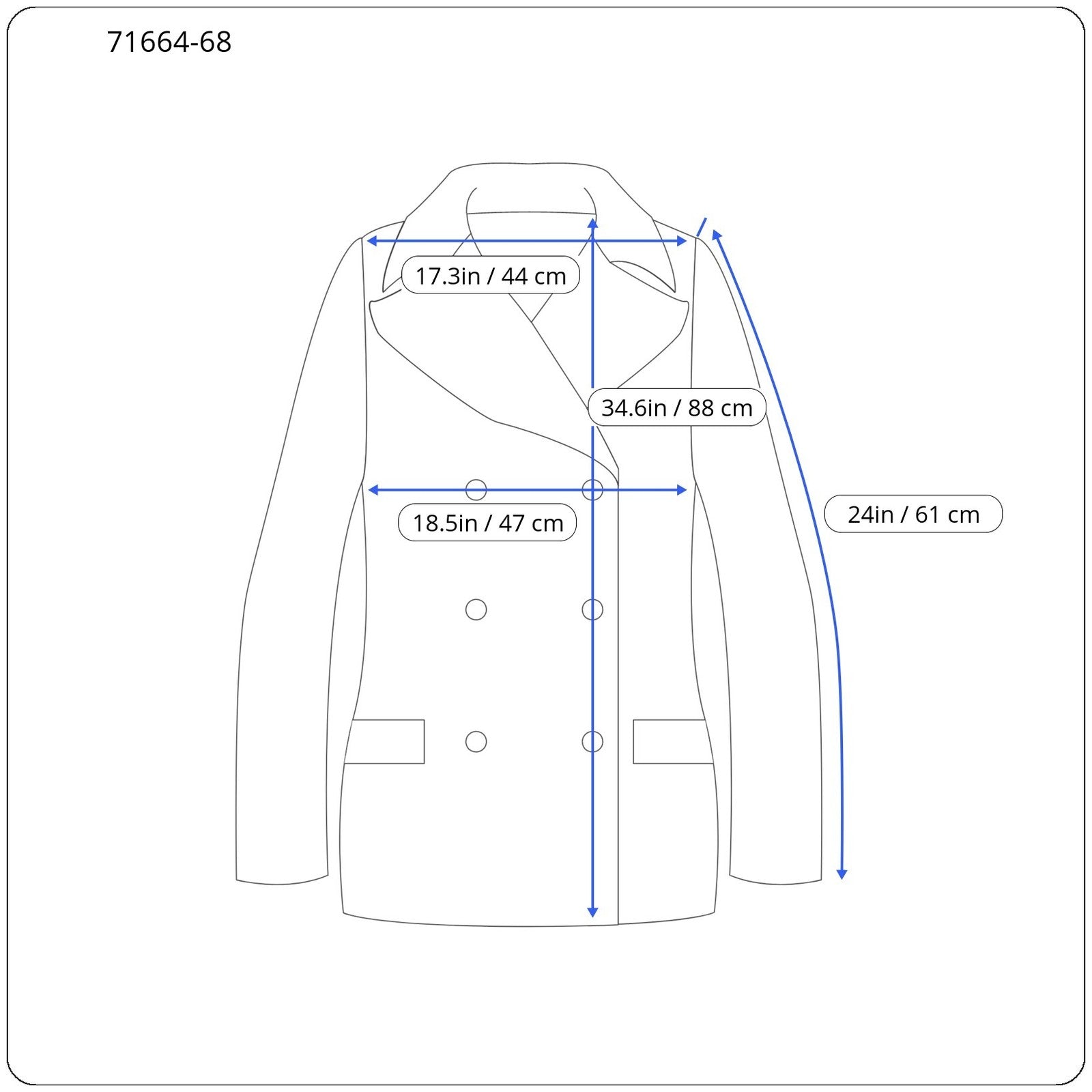 DESIGUAL Women's Coat 38 Grey Patterns Single-Breasted Long Sleeved Casual