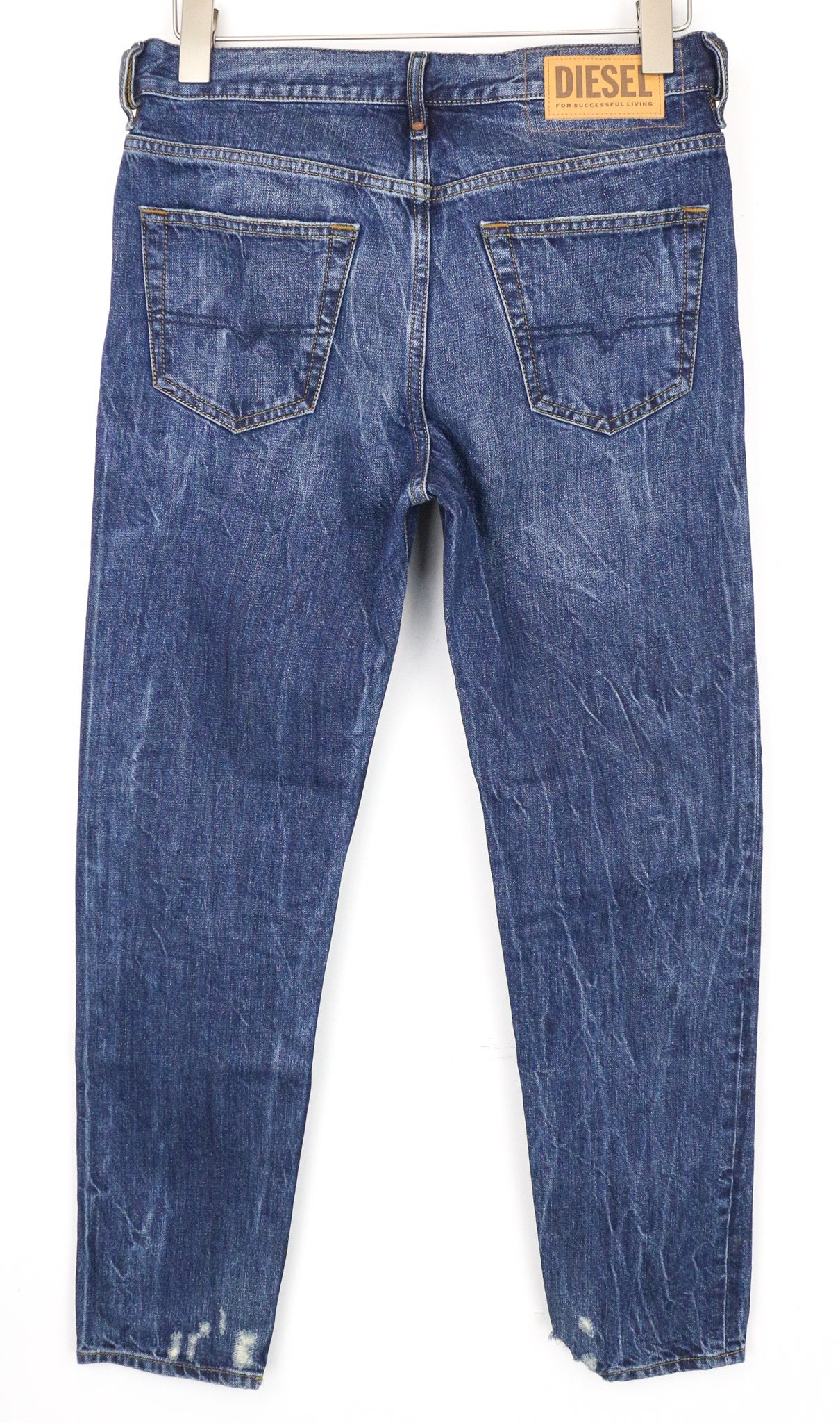 DIESEL Mharky 080AG Men's Jeans W29/L32 Slim Skinny Distressed Blue Non Stretch