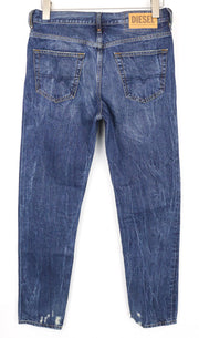 DIESEL Mharky 080AG Men's Jeans W29/L32 Slim Skinny Distressed Blue Non Stretch