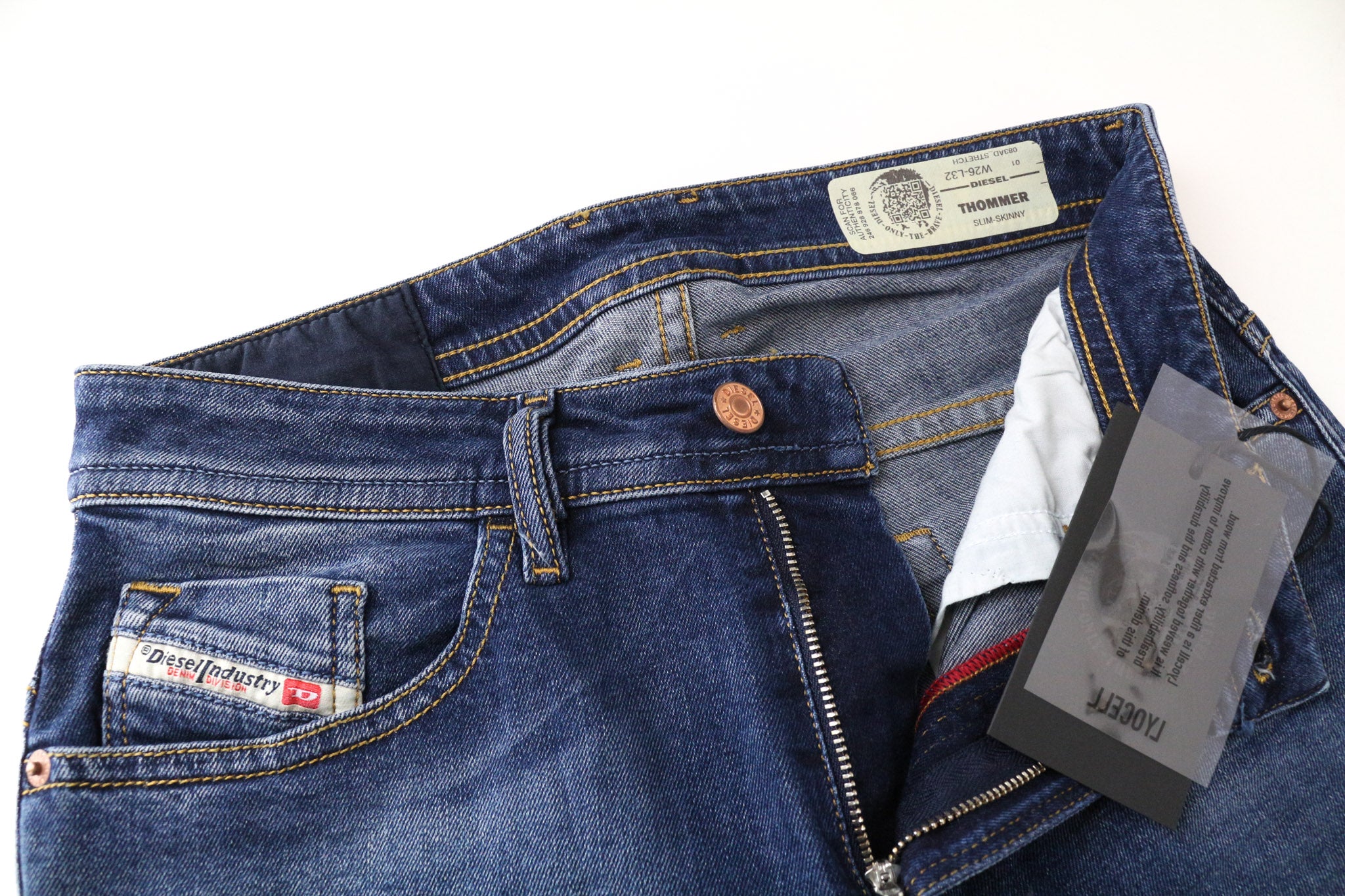 DIESEL Thommer 083AD Men's Jeans W26/L32 Slim Skinny Mid Blue Boys Zip Fly Fit