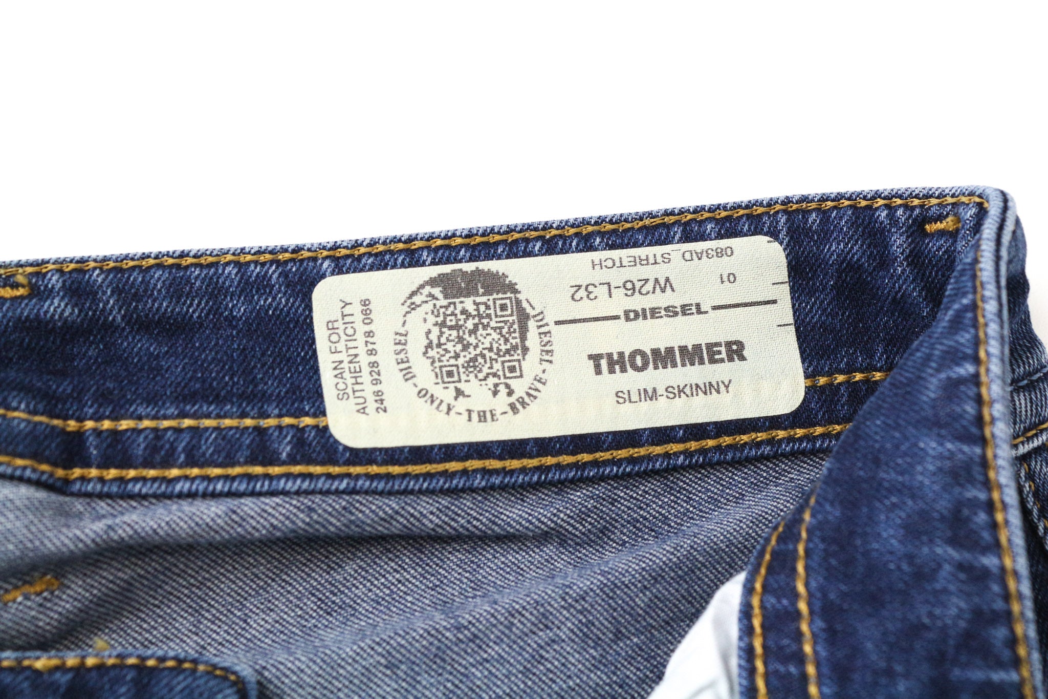 DIESEL Thommer 083AD Men's Jeans W26/L32 Slim Skinny Mid Blue Boys Zip Fly Fit