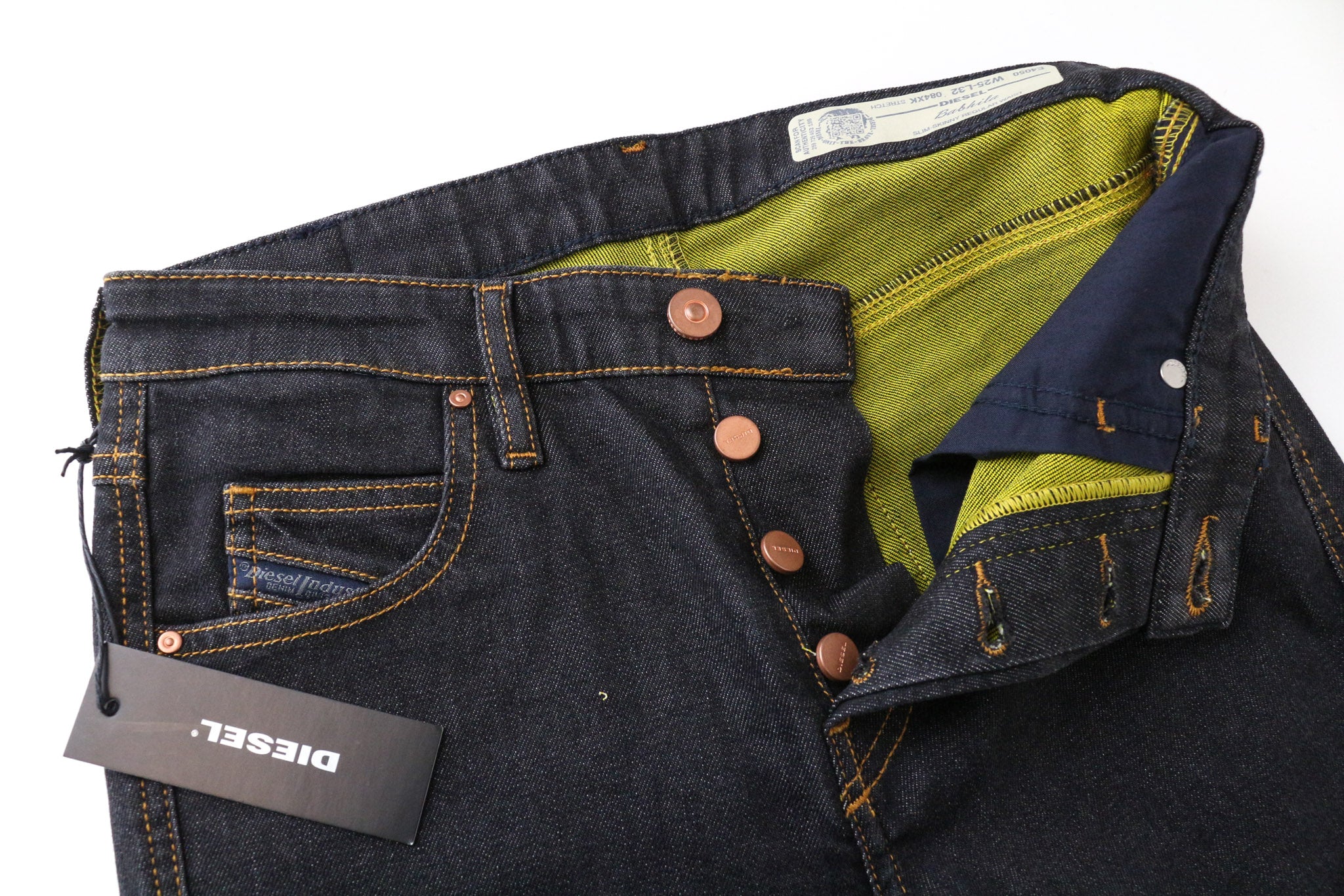 DIESEL Babhila 084XK Women's Jeans W25/L32 Slim Skinny Raw Hem Blue Stretch