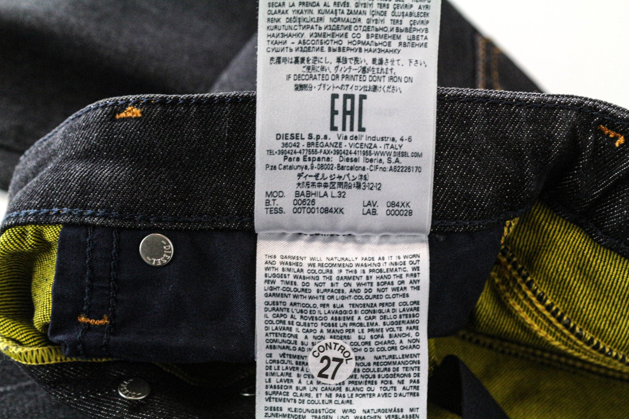 DIESEL Babhila 084XK Women's Jeans W25/L32 Slim Skinny Raw Hem Blue Stretch