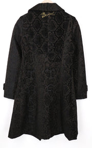 DESIGUAL Etro Women's Coat EU38 Mid-Length Brown Jacquard Animal Print Designer