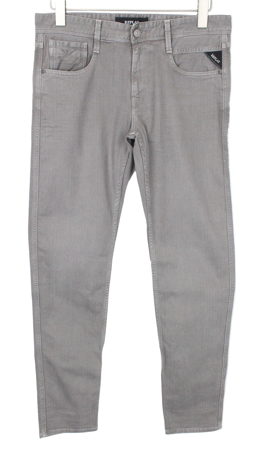 REPLAY Anbass Men's Jeans W30/L32 Mid Grey Slim Fit Bull Denim Classic Stretch