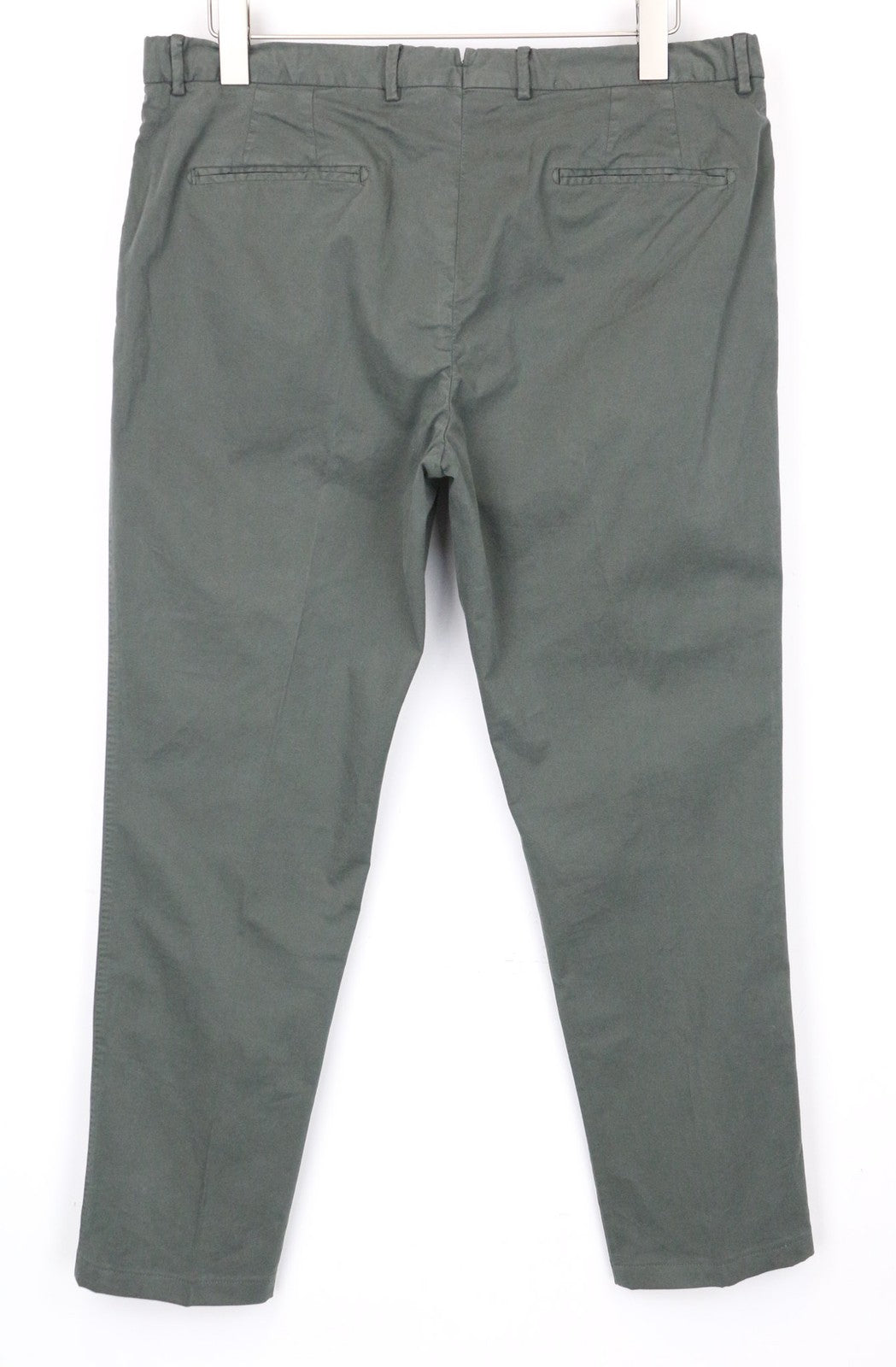 SUITSUPPLY Porto Novo Men's Trousers UK38R Slim Mid Green Chino Stretch Formal