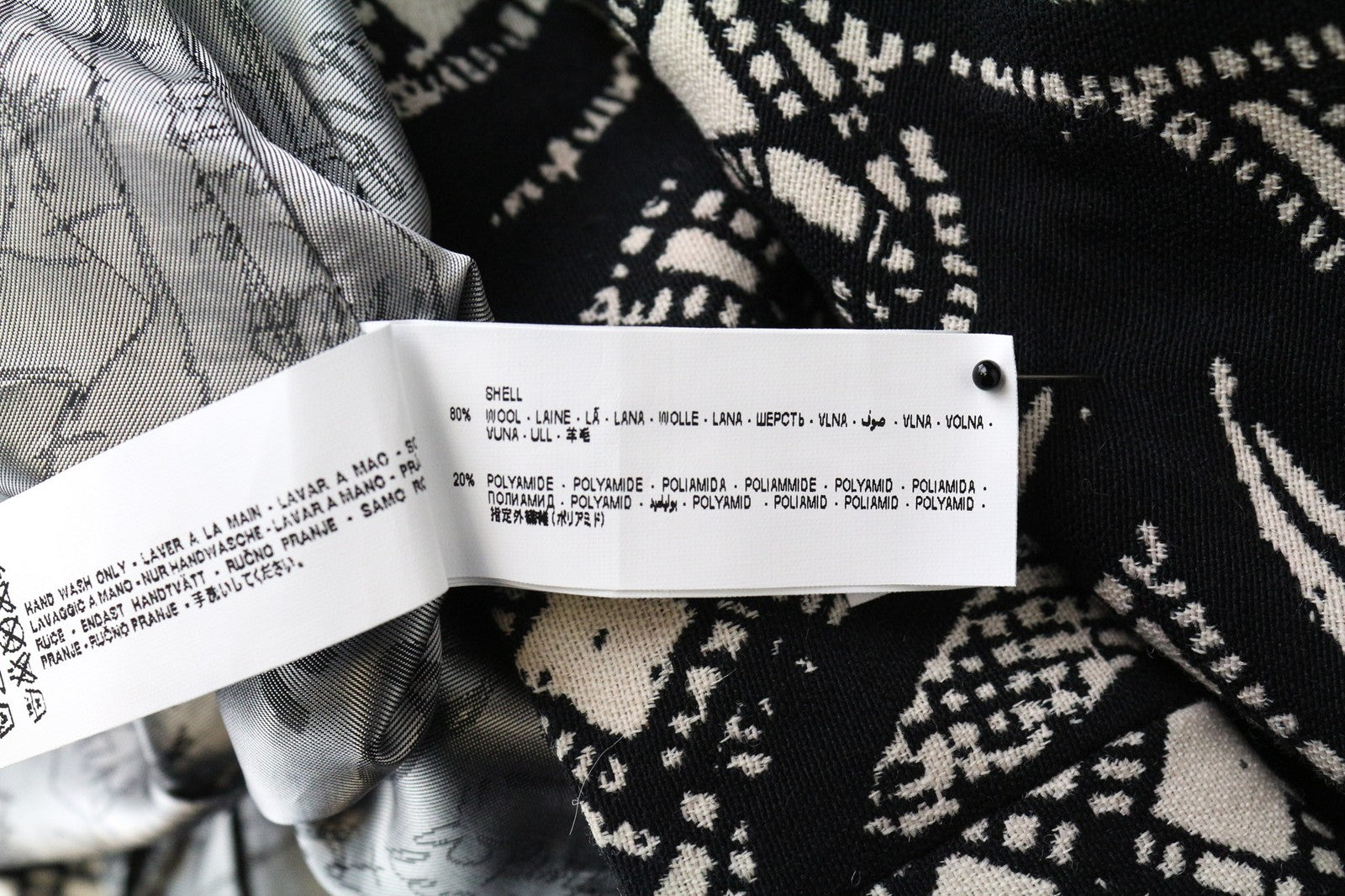 DESIGUAL Kytzia Women's Coat EU38 Jacquard Black Multi Pattern Designer Wool