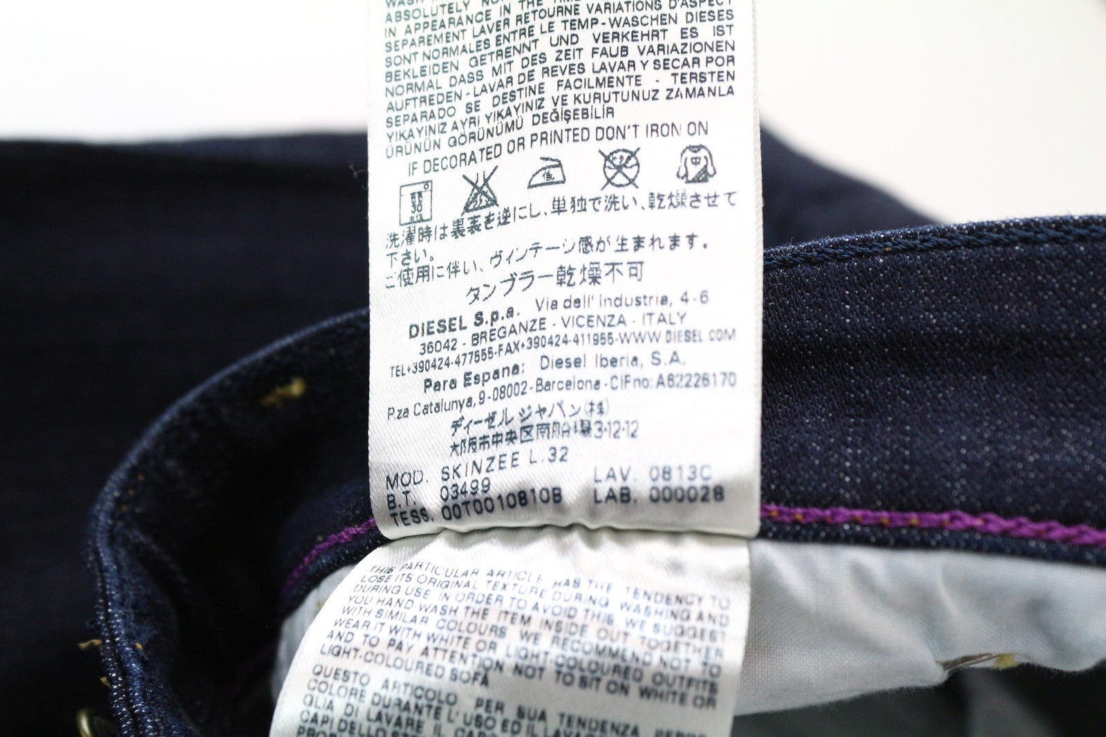 DIESEL Skinzee 0813C Women's Jeans W26/L32 Slim Super Skinny Fit Blue Stretch