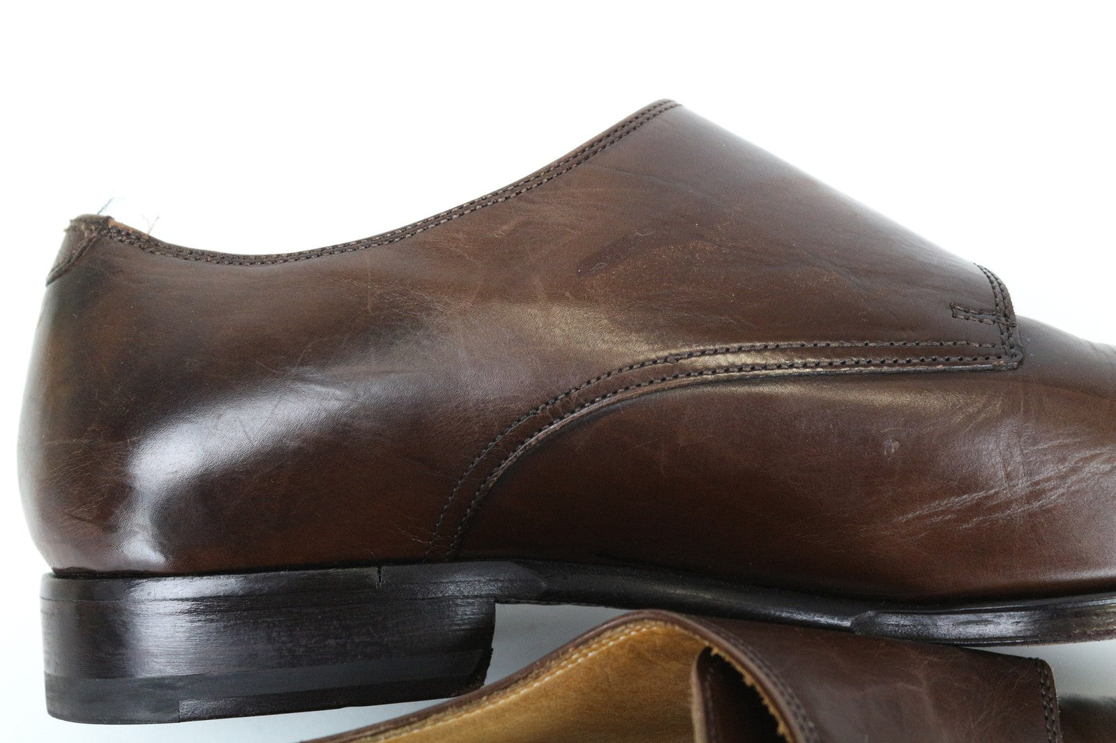 SUITSUPPLY Men's Shoes EU40.5 Brown Formal Leather Double Monk Strap Classic