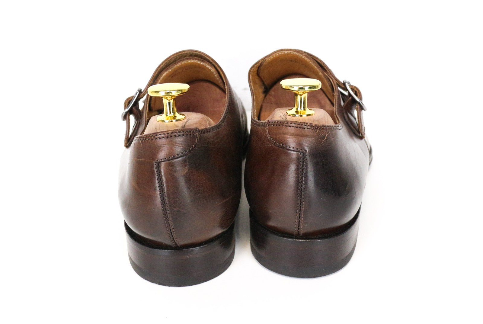 SUITSUPPLY Men's Shoes EU40.5 Brown Formal Leather Double Monk Strap Classic