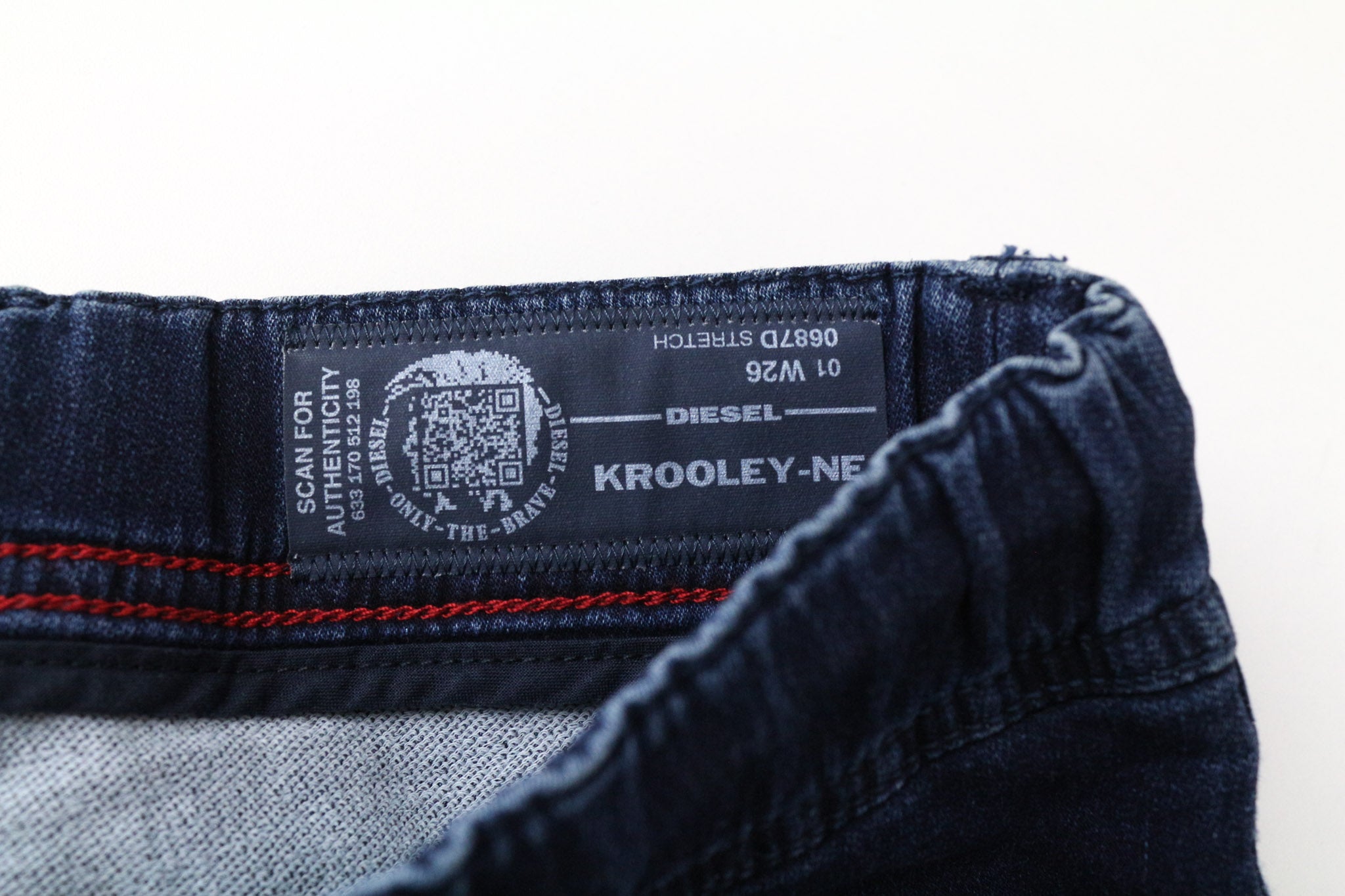 DIESEL Krooley-NE 0687D Men's Jeans W26 Slim Carrot Blue Boys Jogg Sweat Stretch