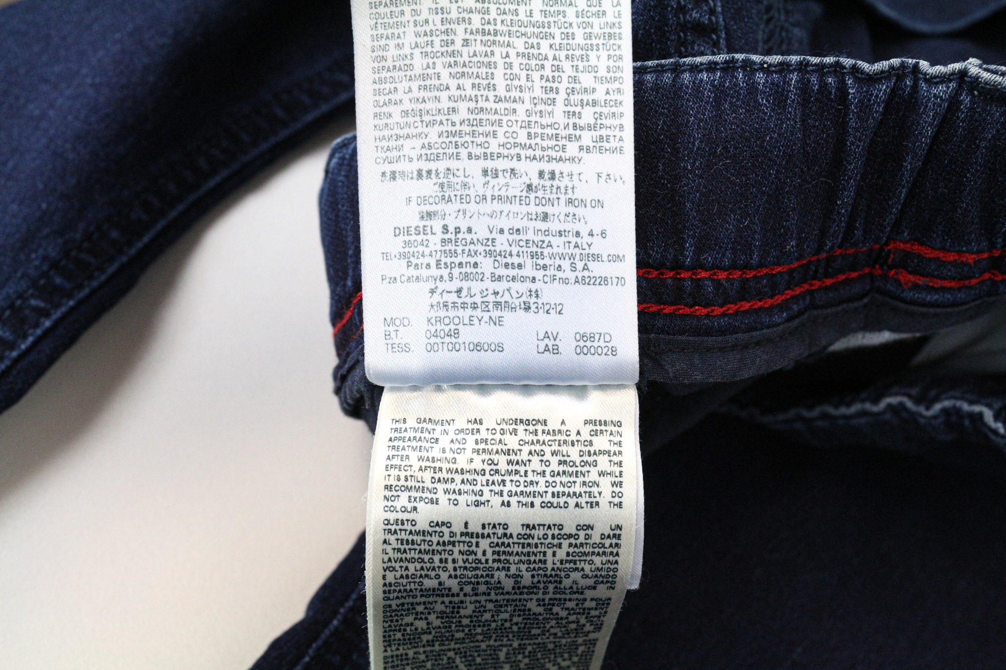 DIESEL Krooley-NE 0687D Men's Jeans W26 Slim Carrot Blue Boys Jogg Sweat Stretch