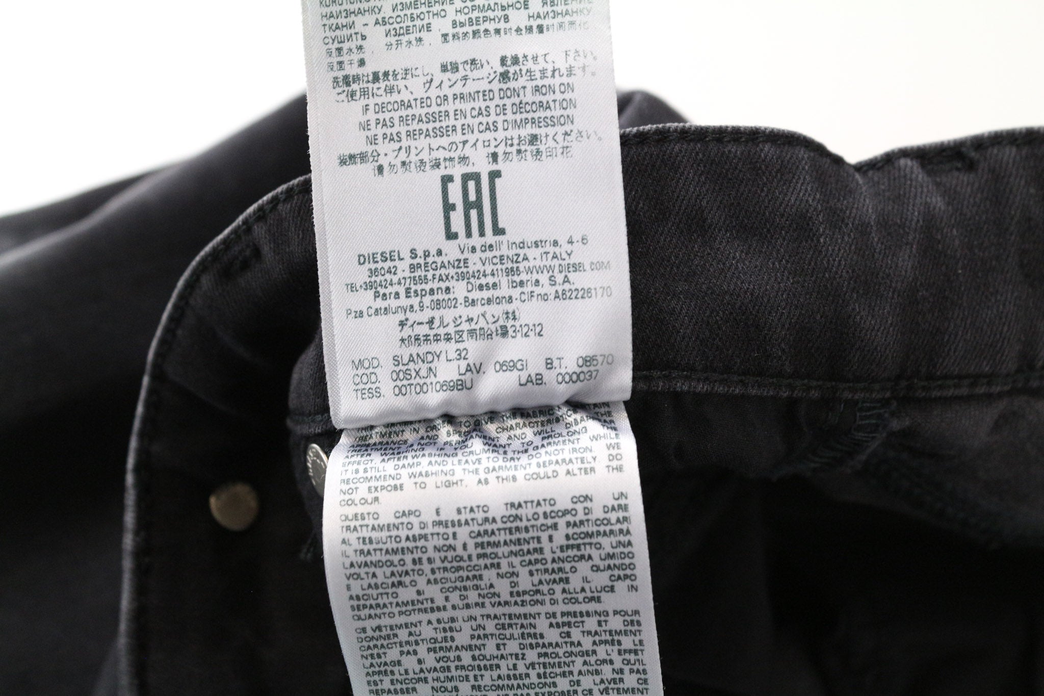 DIESEL Slandy 069GI Women's Jeans W24/L32 Grey Girls Slim Super Skinny Distress