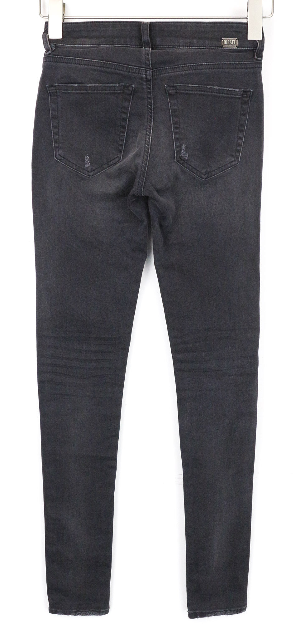 DIESEL Slandy 069GI Women's Jeans W24/L32 Grey Girls Slim Super Skinny Distress