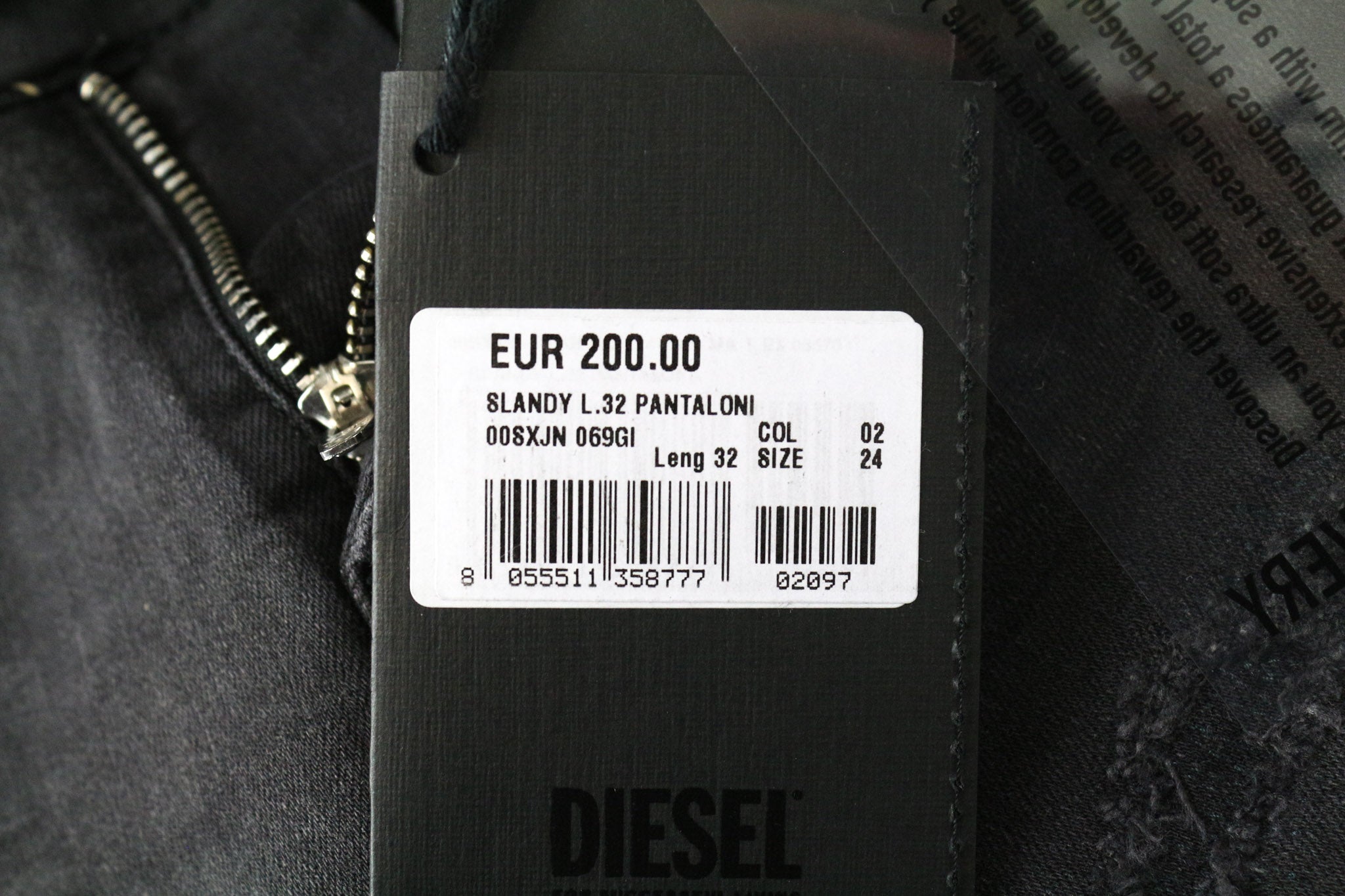 DIESEL Slandy 069GI Women's Jeans W24/L32 Grey Girls Slim Super Skinny Distress