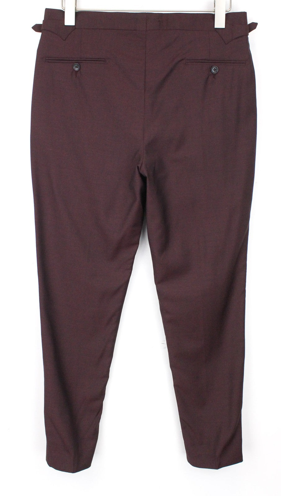 SUITSUPPLY Vigo Men's UK36R Trousers Purple Wool Mohair Classic Pleated Front