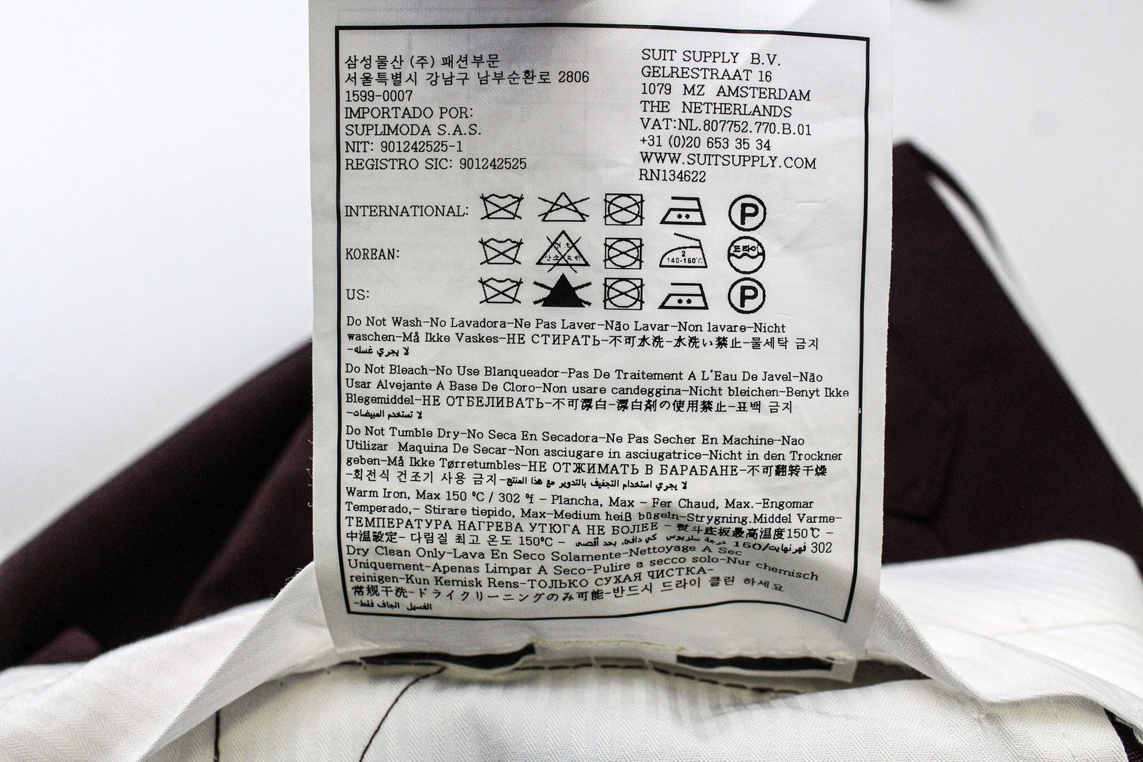 SUITSUPPLY Vigo Men's UK36R Trousers Purple Wool Mohair Classic Pleated Front