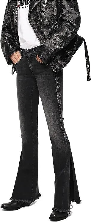 DIESEL D-Ebbey-F 081AH Women's W24/L32 Jeans Bootcut Stretch Cotton Grey Girls