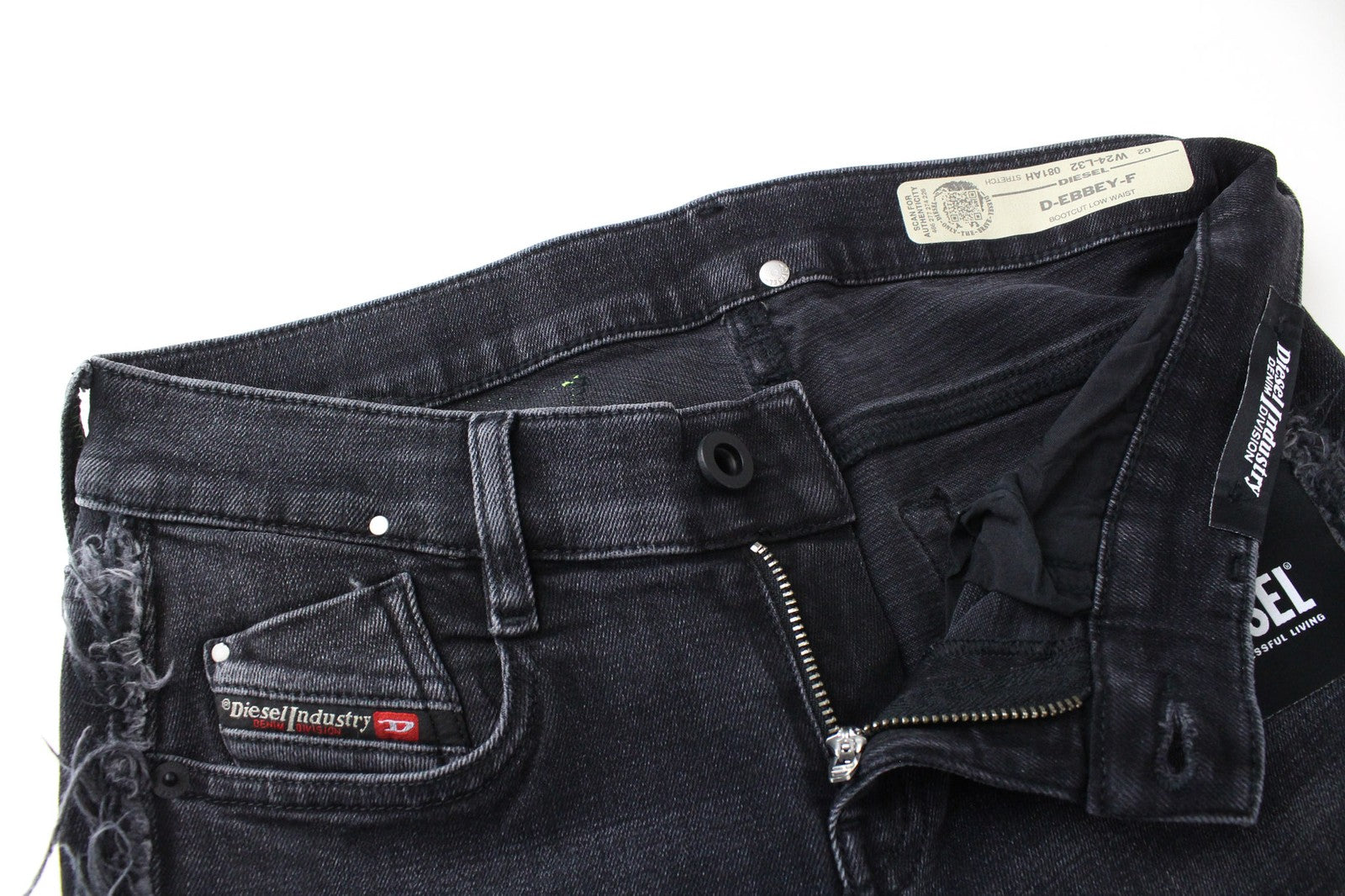 DIESEL D-Ebbey-F 081AH Women's W24/L32 Jeans Bootcut Stretch Cotton Grey Girls