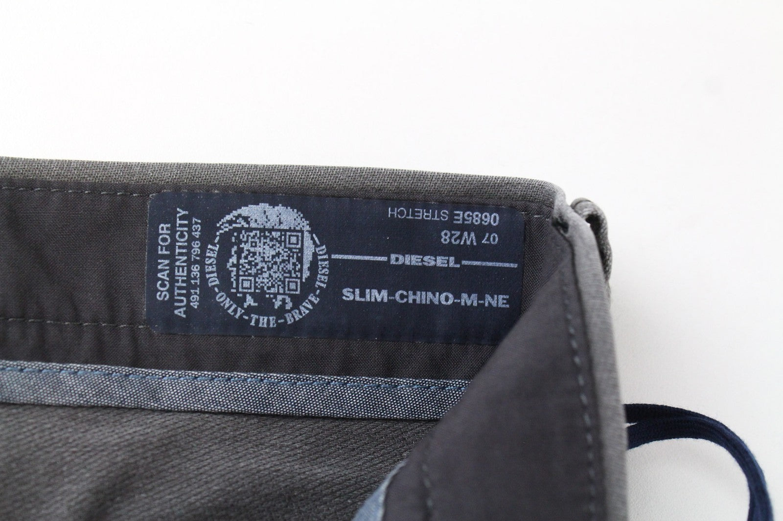 DIESEL Slim-Chino-M-NE 0685E Men's W28 Sweat Jogg Slim Fit Grey Stretch Trousers