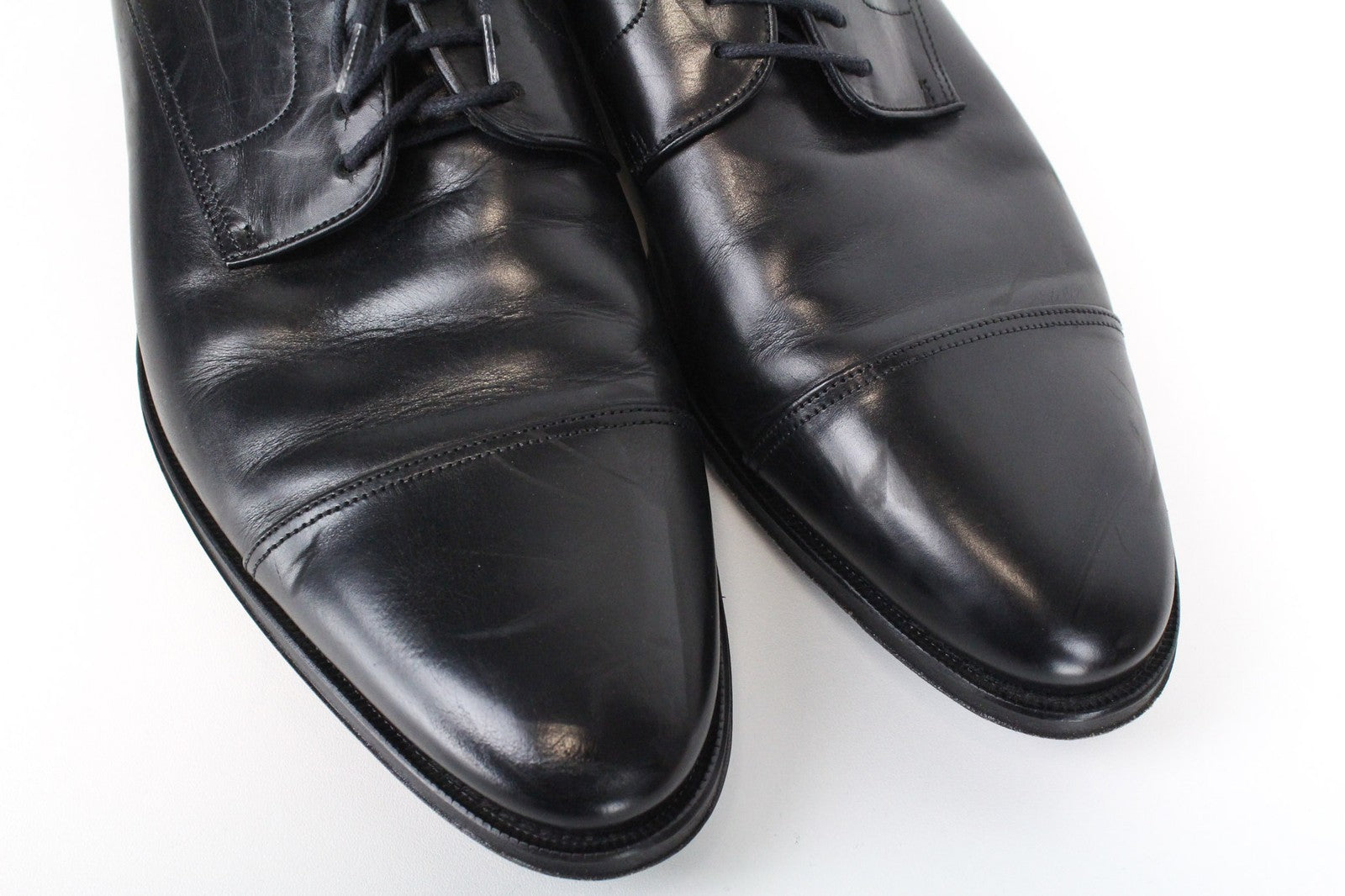 SUITSUPPLY Men's EU43.5 Black Leather Derby Blake-Stitched Classic Formal Shoes