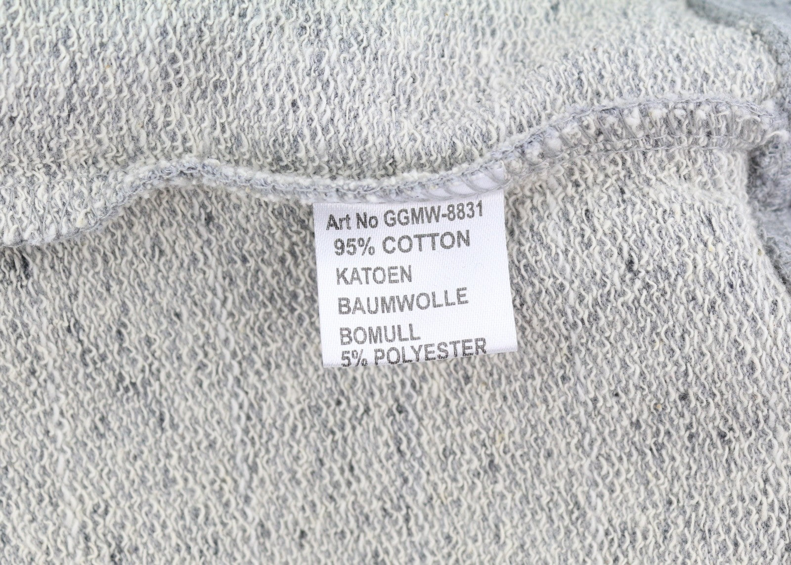 GOOD GENES Men Sweatshirt M Grey Melange Patterned Crew Neck Front Logo Pullover