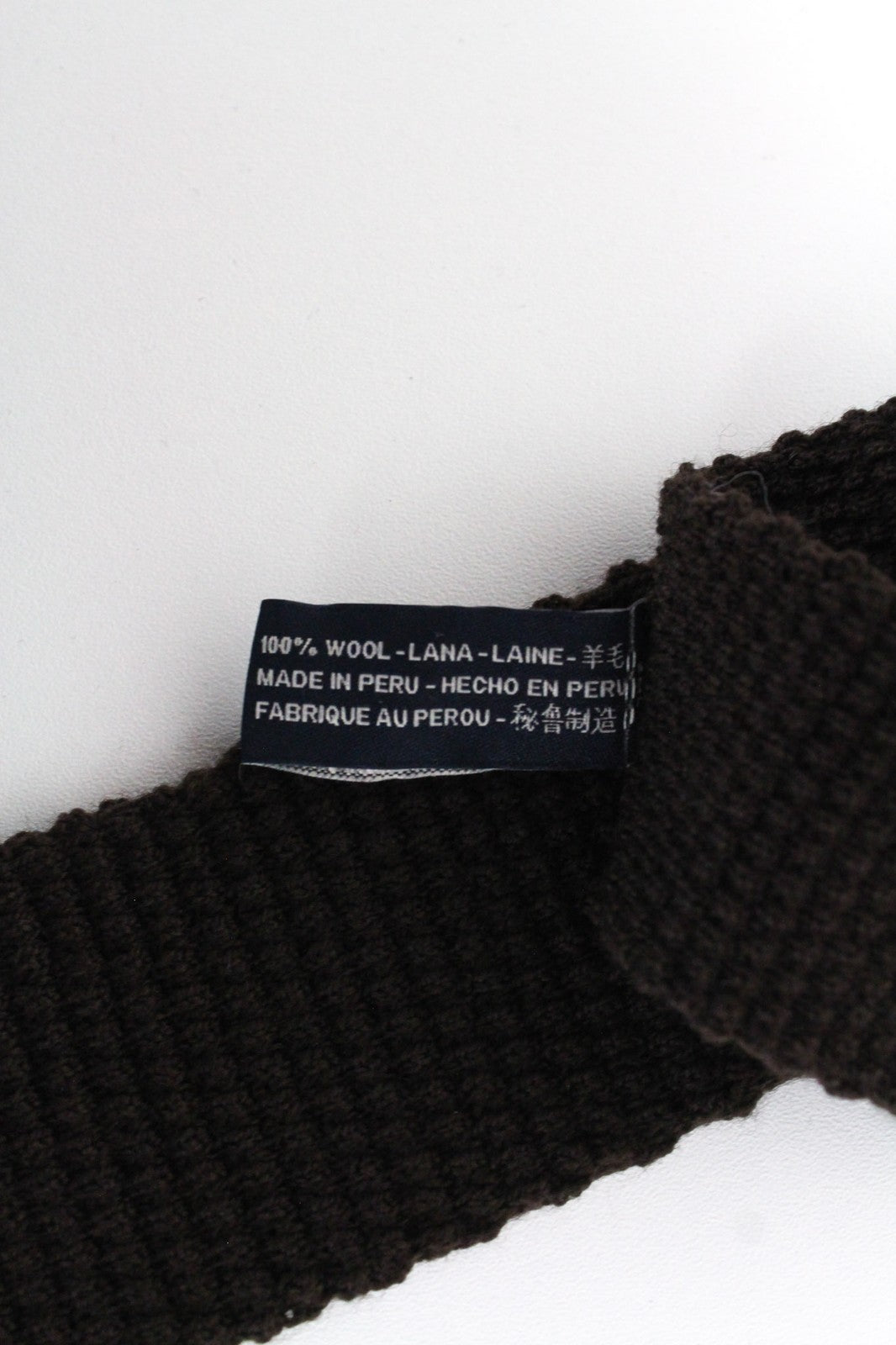 SUITSUPPLY Men's Tie ~150x6cm Dark Brown Knitted Pure Wool Classic Squared-End