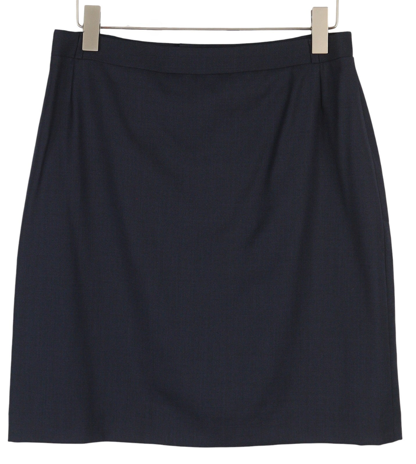 SUITSUPPLY Women Skirt W32 Dark Blue Wool Patterned Lined Pencil Knee-Length