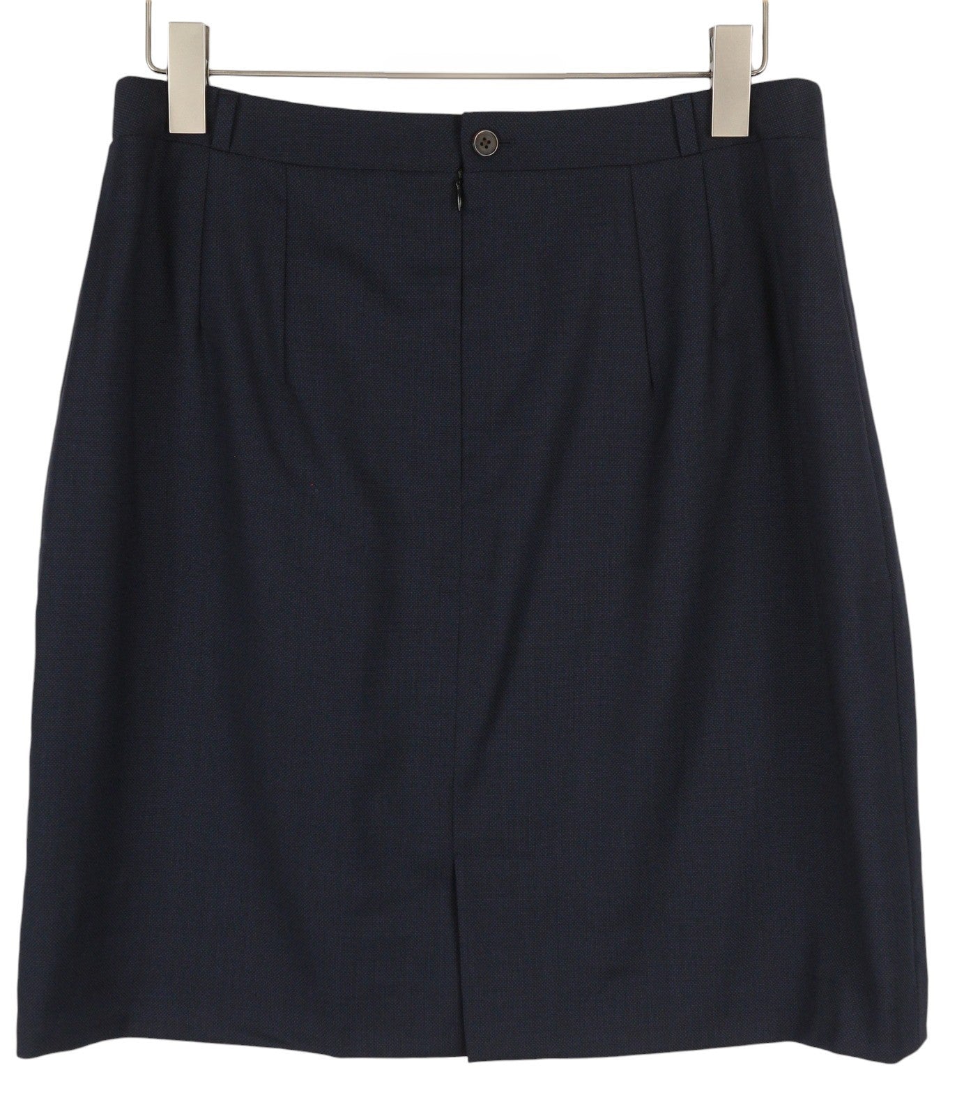 SUITSUPPLY Women Skirt W32 Dark Blue Wool Patterned Lined Pencil Knee-Length