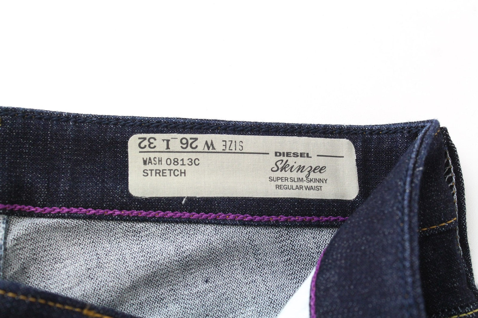 DIESEL Skinzee 0813C Women's W26/L32 Jeans Super Slim Stretch Blue Skinny Cotton