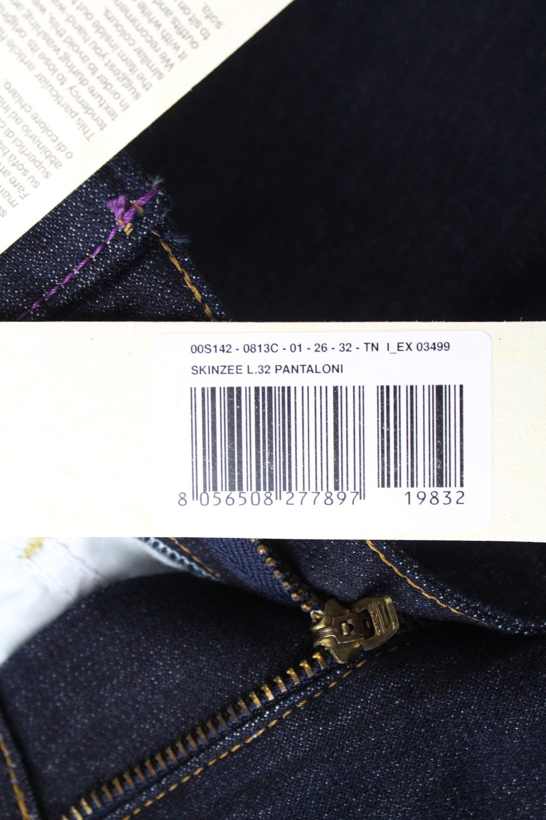 DIESEL Skinzee 0813C Women's W26/L32 Jeans Super Slim Stretch Blue Skinny Cotton