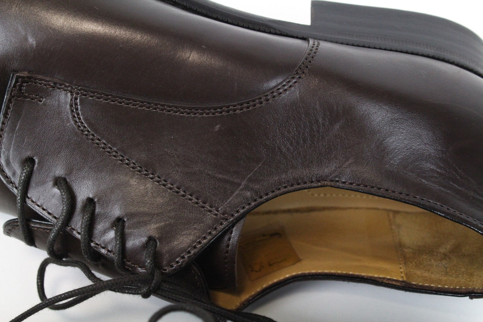 SUITSUPPLY Men's EU41.5 Dark Brown Leather Calfskin Classic Formal Derby Shoes