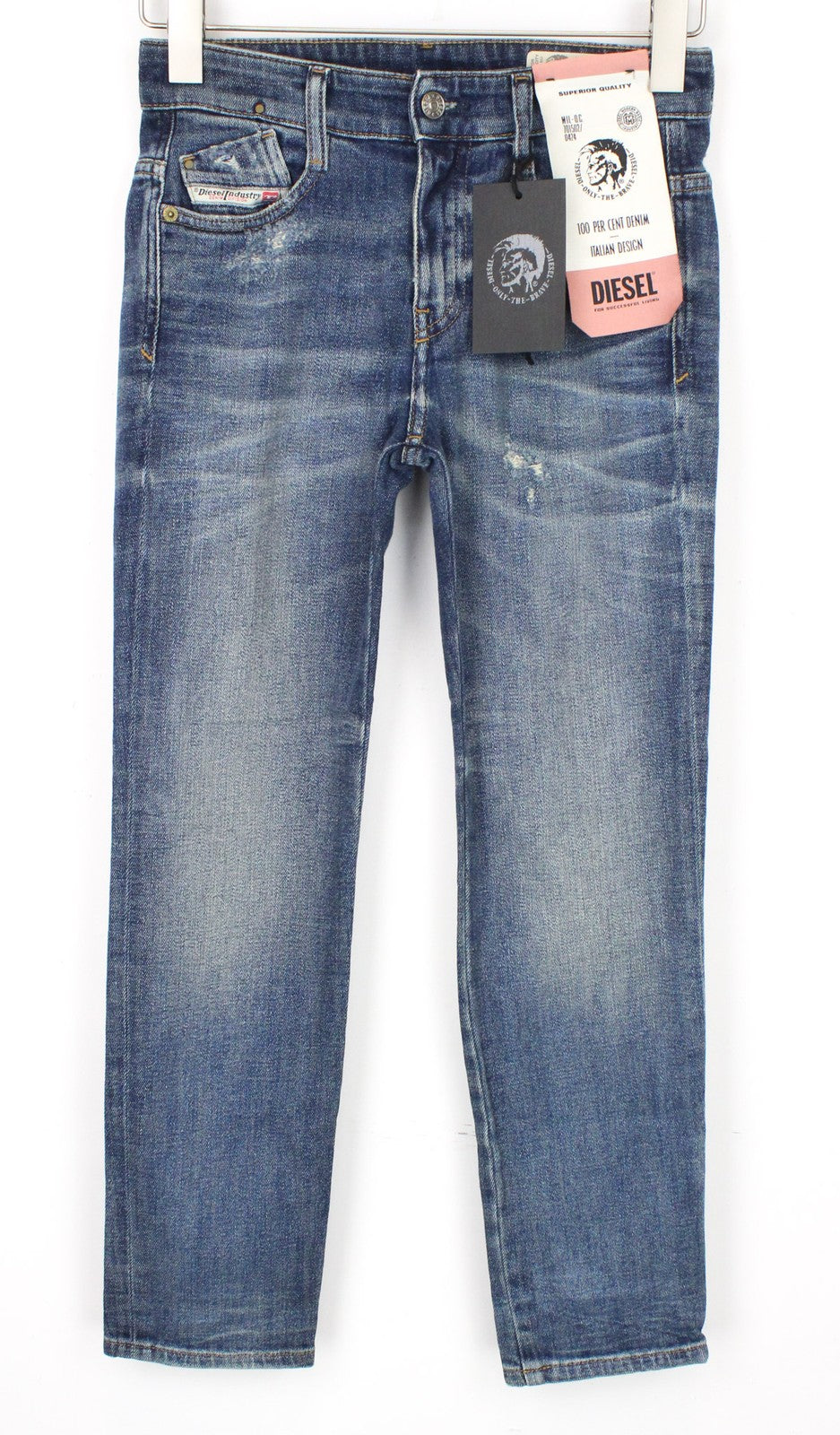 DIESEL D-Rifty 0890Y Women's W23/L30 Jeans Slim Fit Distressed Low Waist Blue