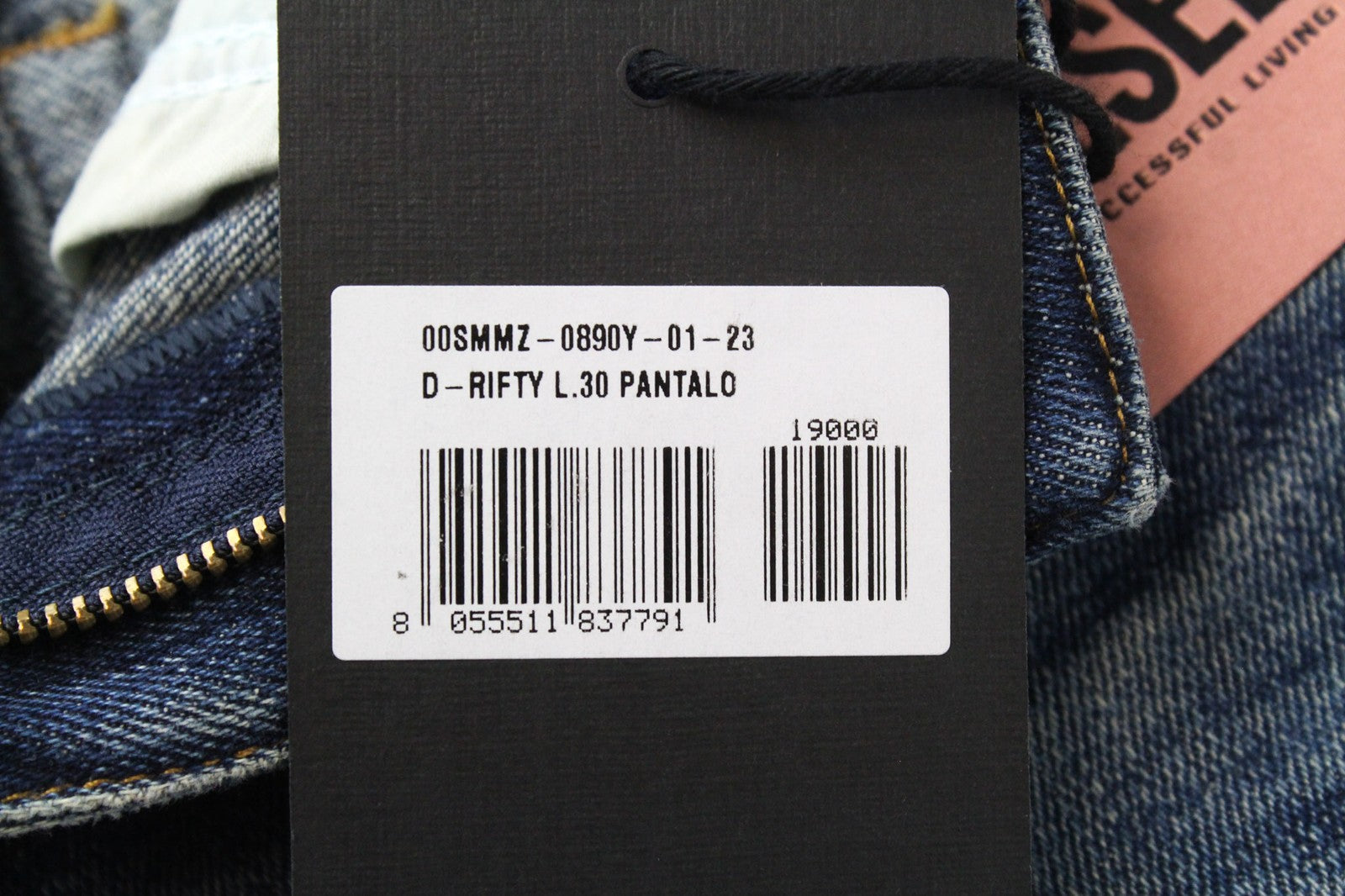 DIESEL D-Rifty 0890Y Women's W23/L30 Jeans Slim Fit Distressed Low Waist Blue