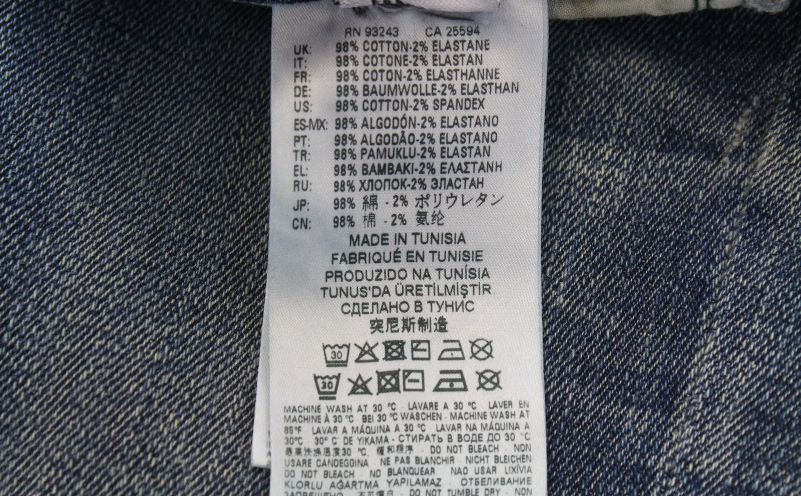 DIESEL D-Rifty 0890Y Women's W23/L30 Jeans Slim Fit Distressed Low Waist Blue