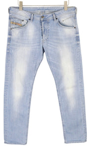 DIESEL Belther 0839G Men Jeans W34/~L30 Regular Slim Tapered Fit Stretch Blue