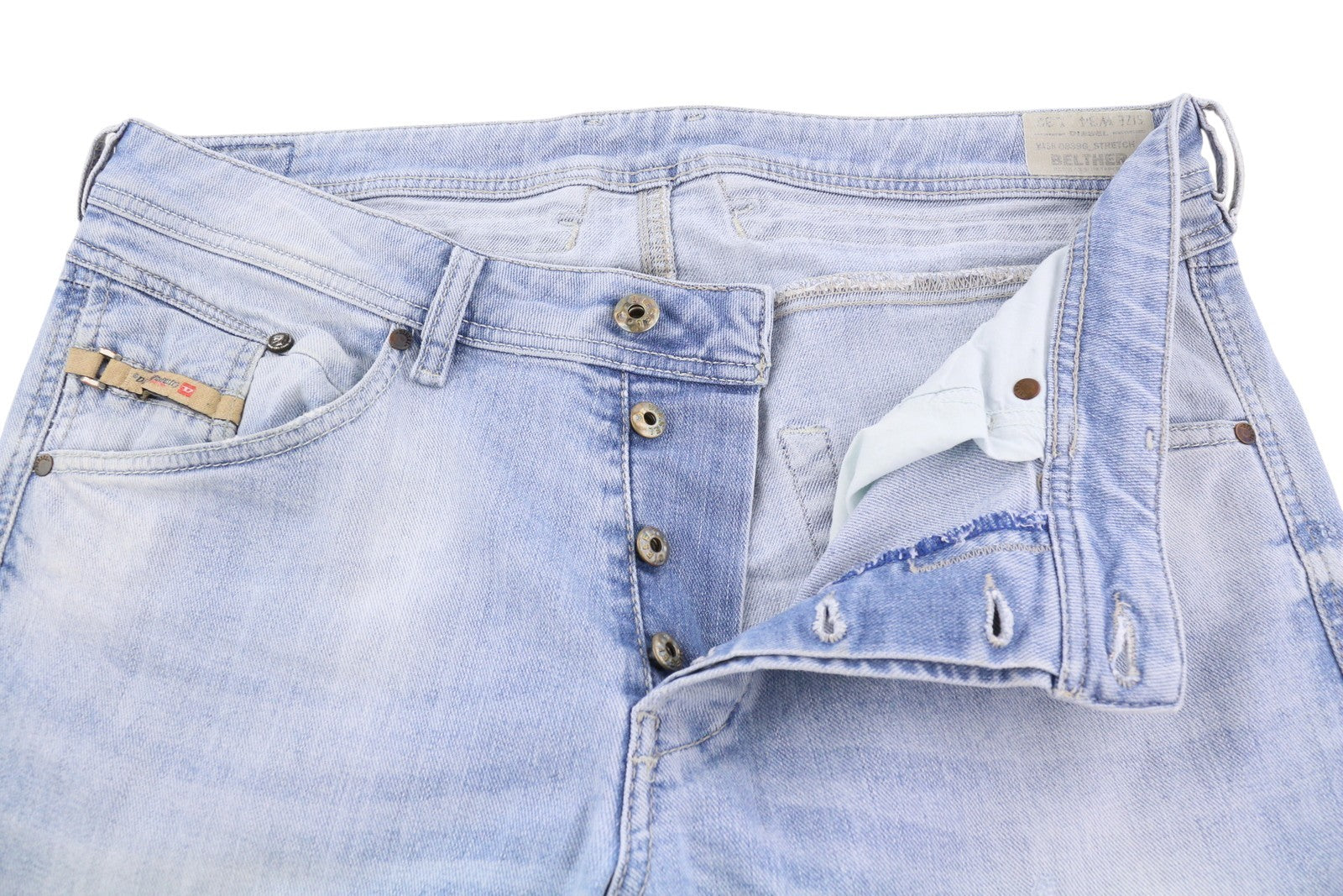 DIESEL Belther 0839G Men Jeans W34/~L30 Regular Slim Tapered Fit Stretch Blue