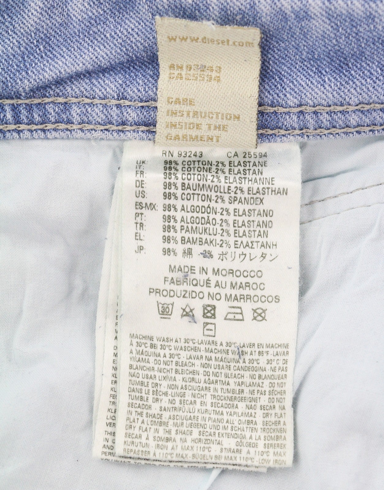 DIESEL Belther 0839G Men Jeans W34/~L30 Regular Slim Tapered Fit Stretch Blue