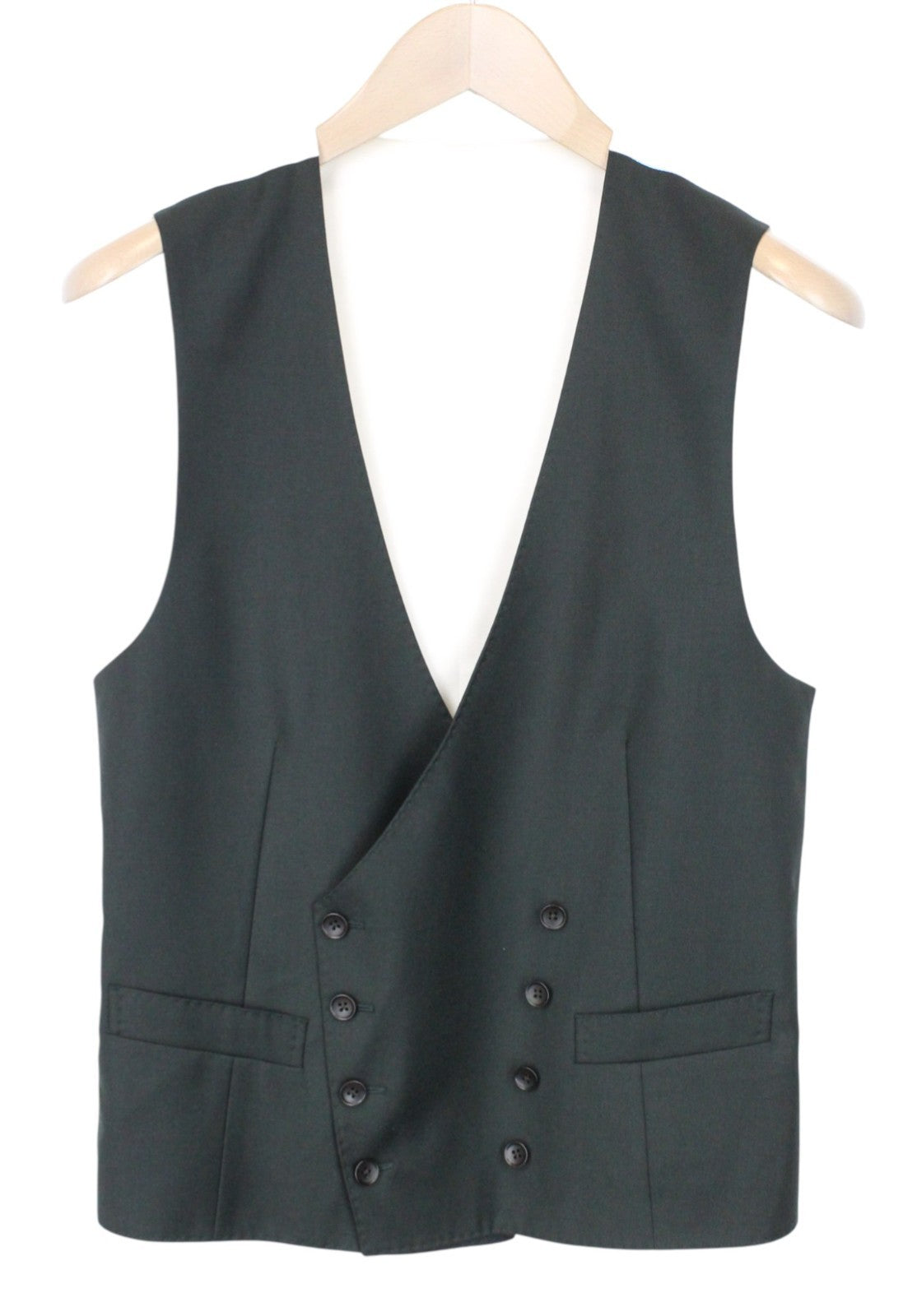 SUITSUPPLY Ferrara Men's UK36R Suit 2 Piece Waistcoat Trousers Pure Wool Green