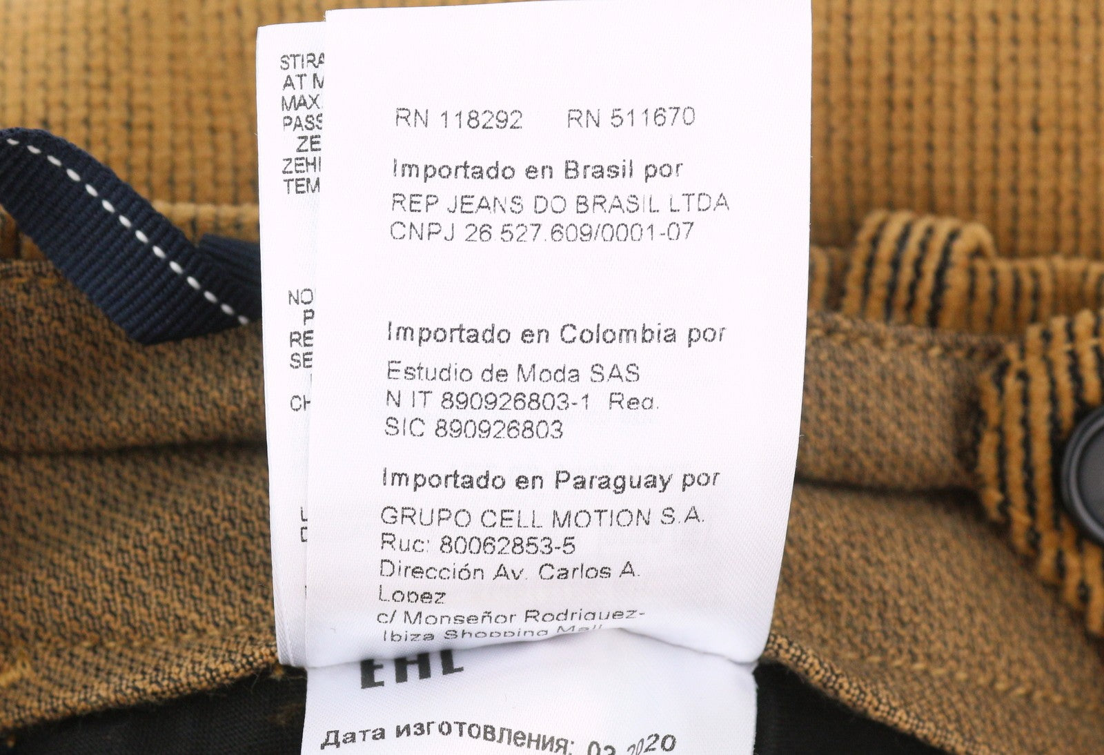 REPLAY M9735 Men Trousers W30/L30 Brown Corduroy Slim Fit Button Fly Casual