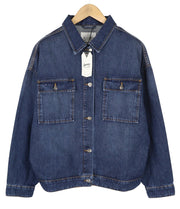 DENHAM Century Trucker Women Jacket M Denim Blue Washed Oversized Button-Up