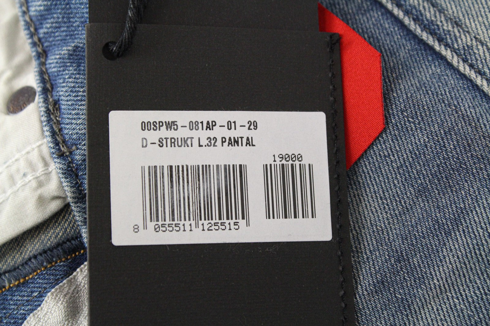 DIESEL D-Strukt 081AP Men's W29/L32 Jeans Distressed Tapered Slim Stretch Blue