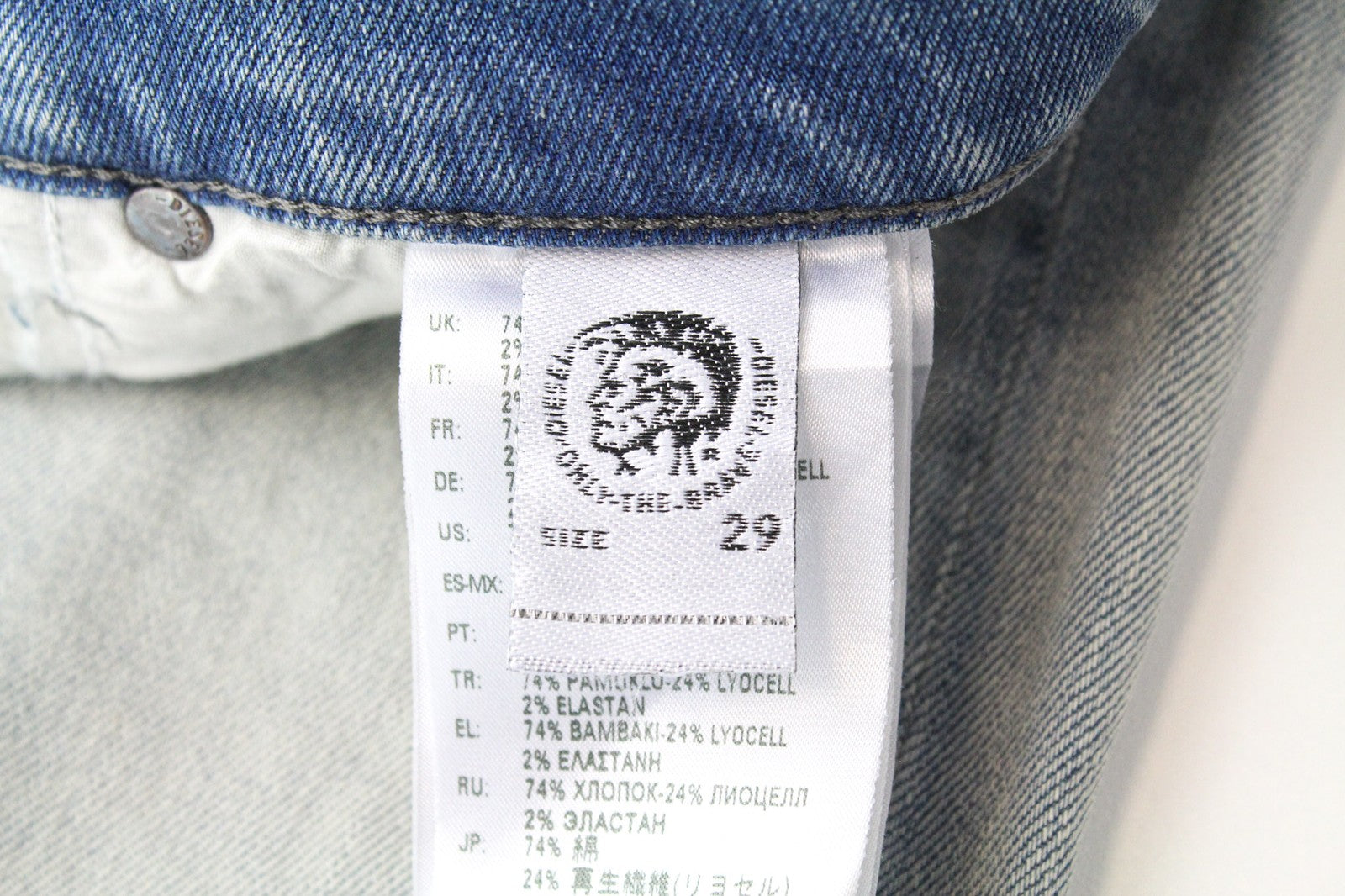 DIESEL D-Strukt 081AP Men's W29/L32 Jeans Distressed Tapered Slim Stretch Blue