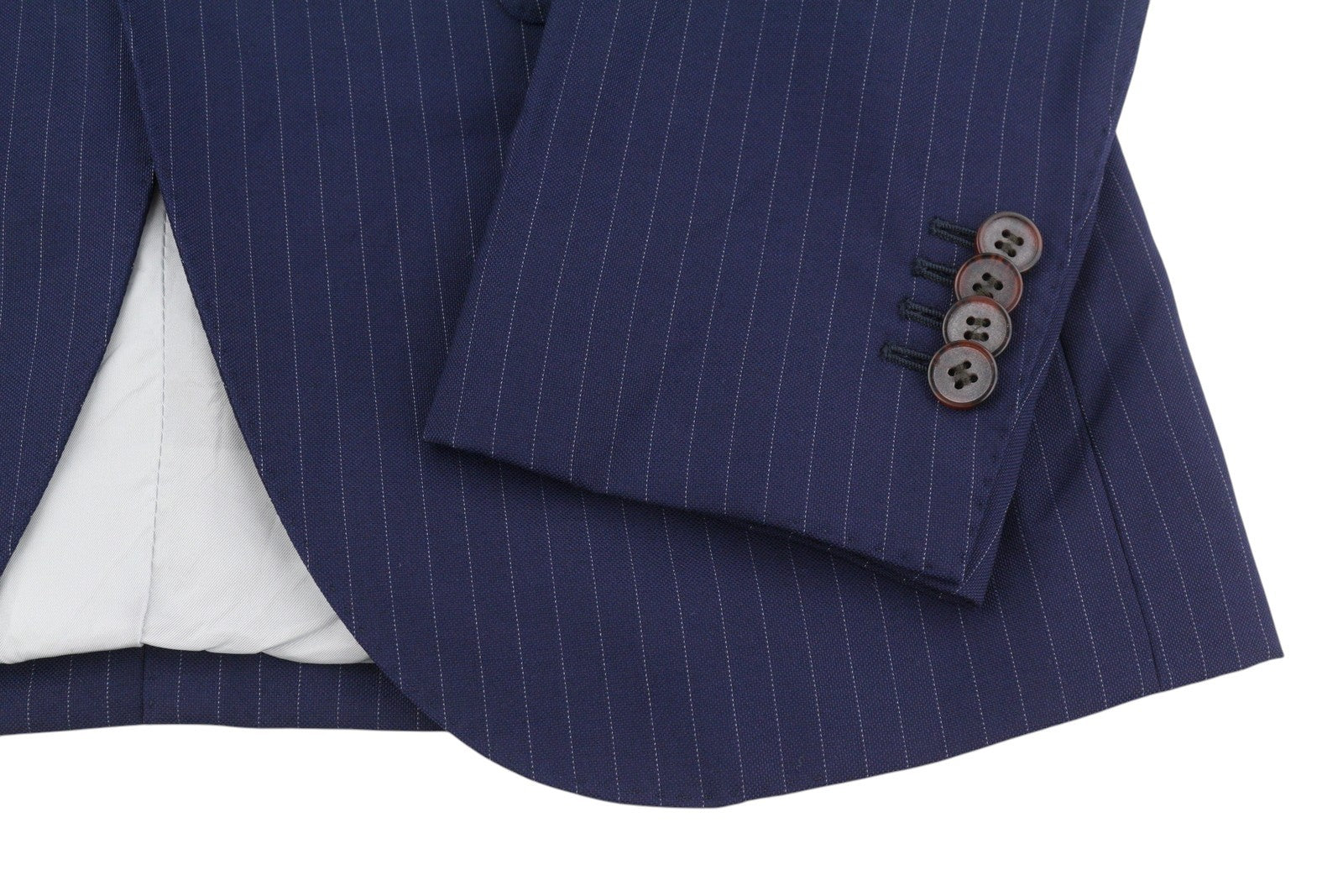 SUITSUPPLY Lazio Single Breasted Men Blazer UK32R Blue Wool Slim Fit Pinstriped